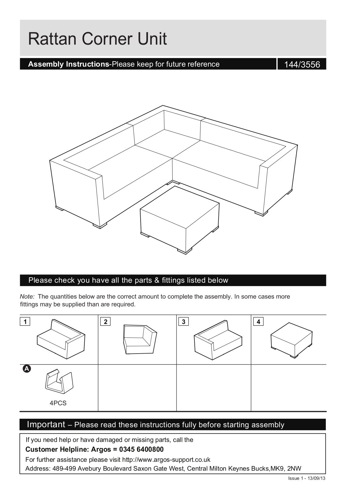 Argos 144-3556 ASSEMBLY INSTRUCTIONS - ManualMachine.com