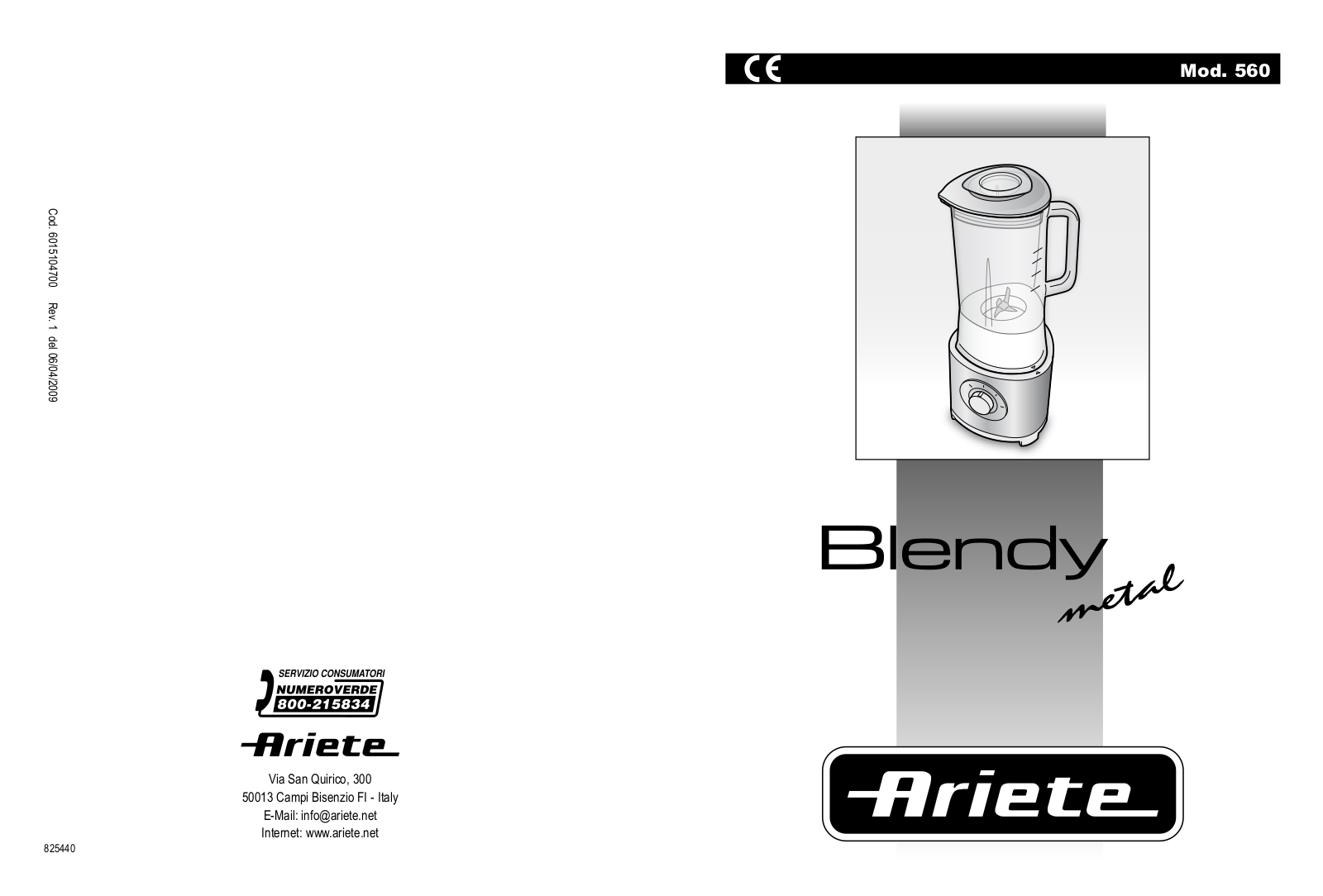 Ariete 560 User guide - ManualMachine.com