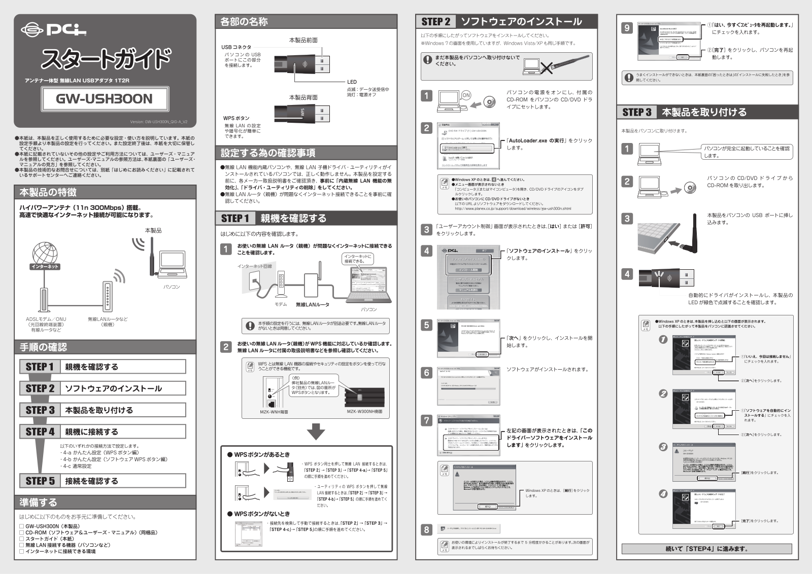 PLANEX COMMUNICATIONS GW-USH300N Users guide