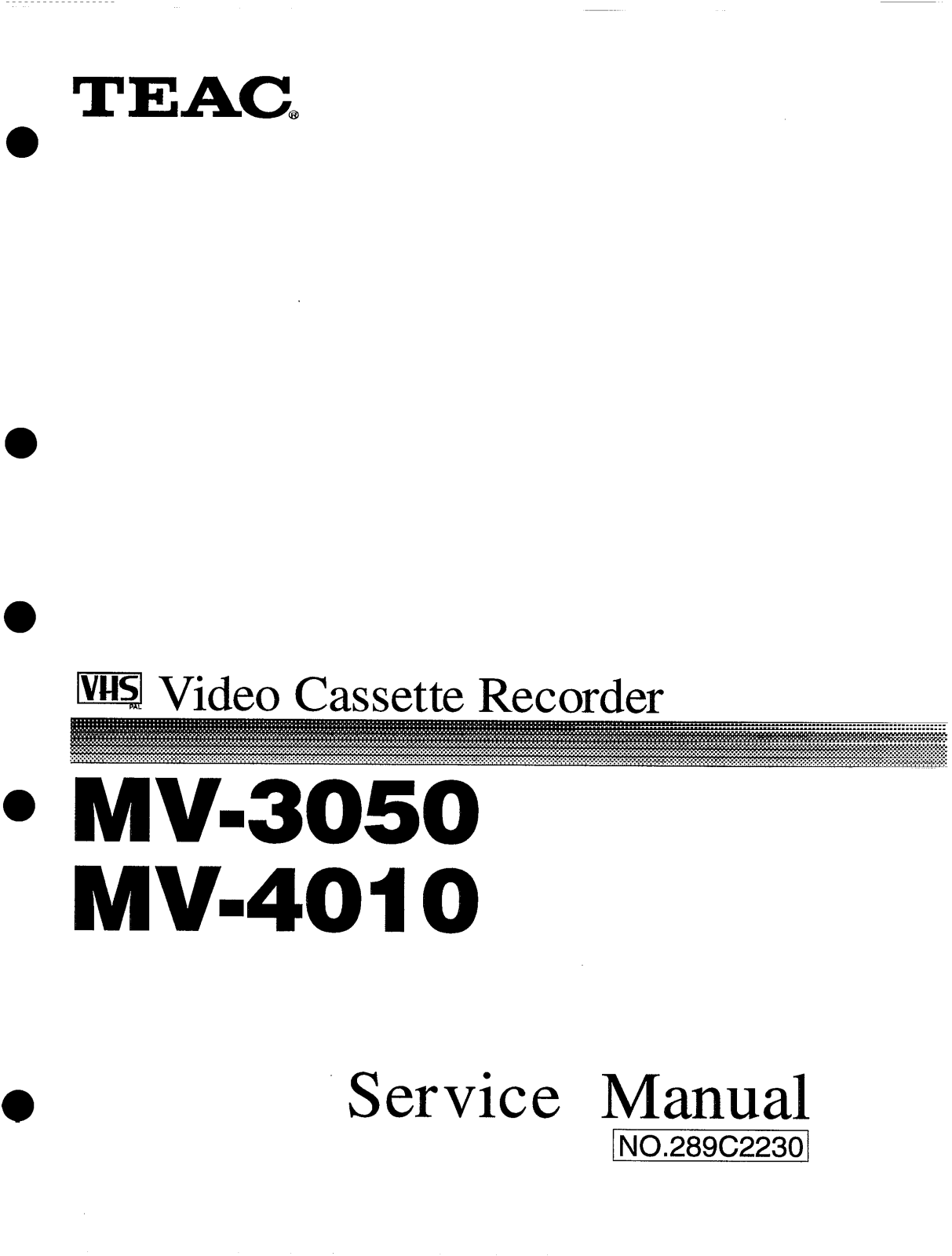 TEAC MV-3050 Service manual