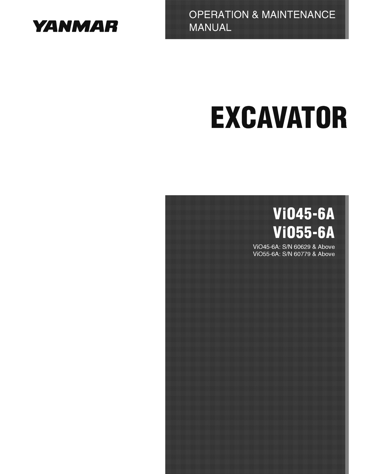 Yanmar Vio55-6A, Vio45-6A Operator Manual