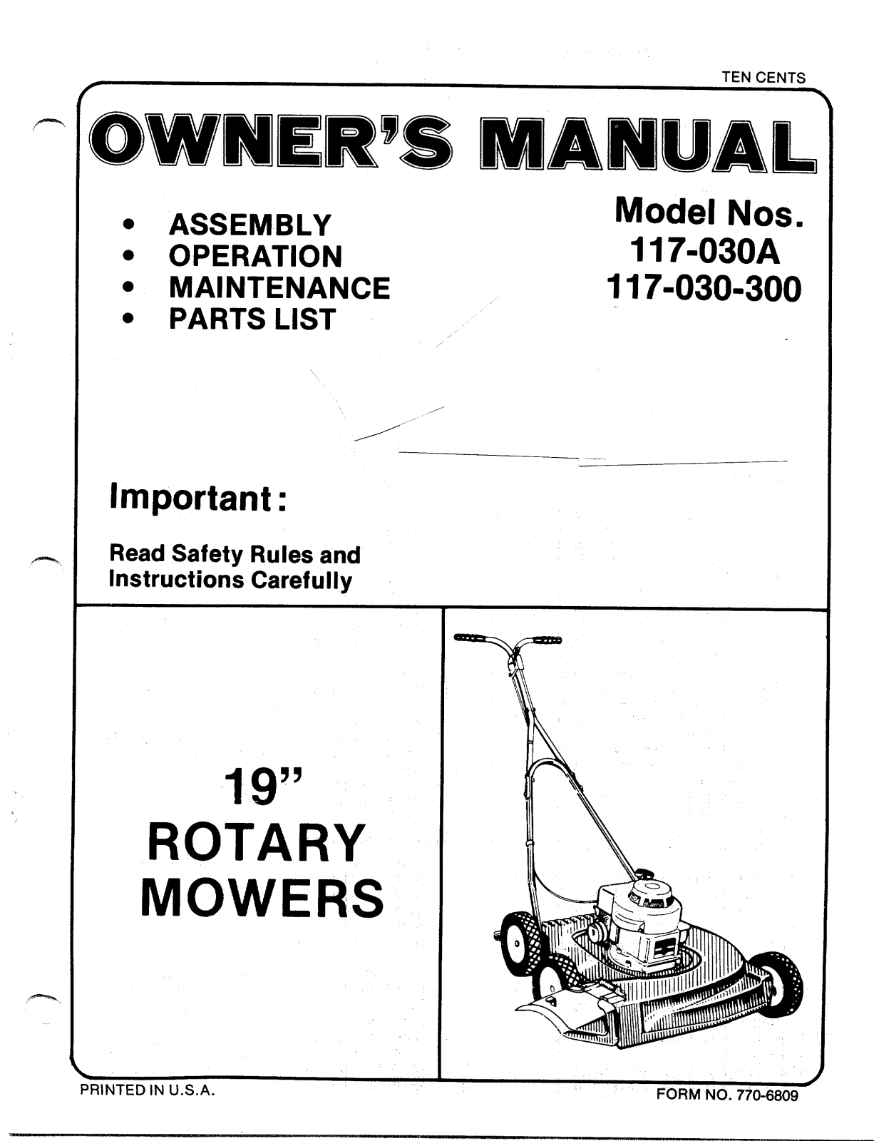 Bolens 117-030-300 User Manual