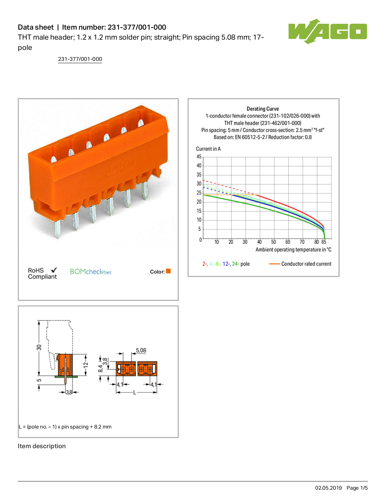 Wago 231-377/001-000 Data Sheet