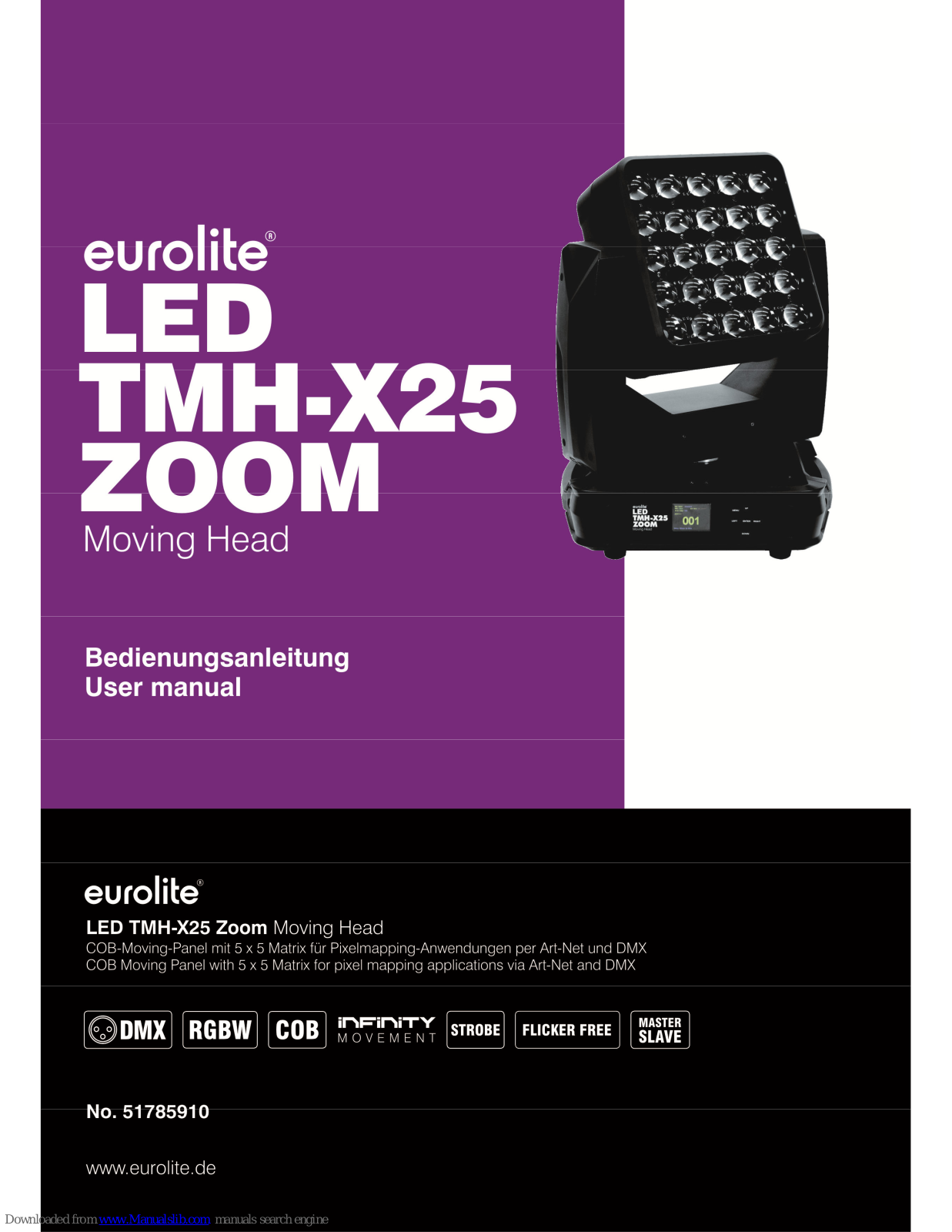 EuroLite LED TMH-X25 Zoom User Manual