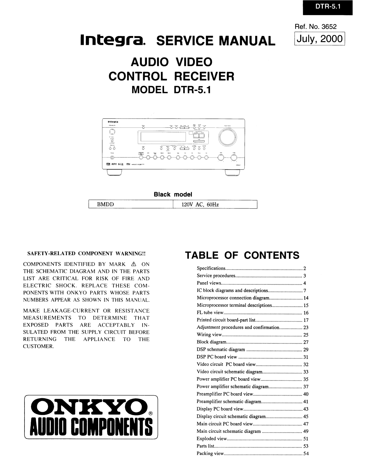 Integra dtr-5.1 Service manual