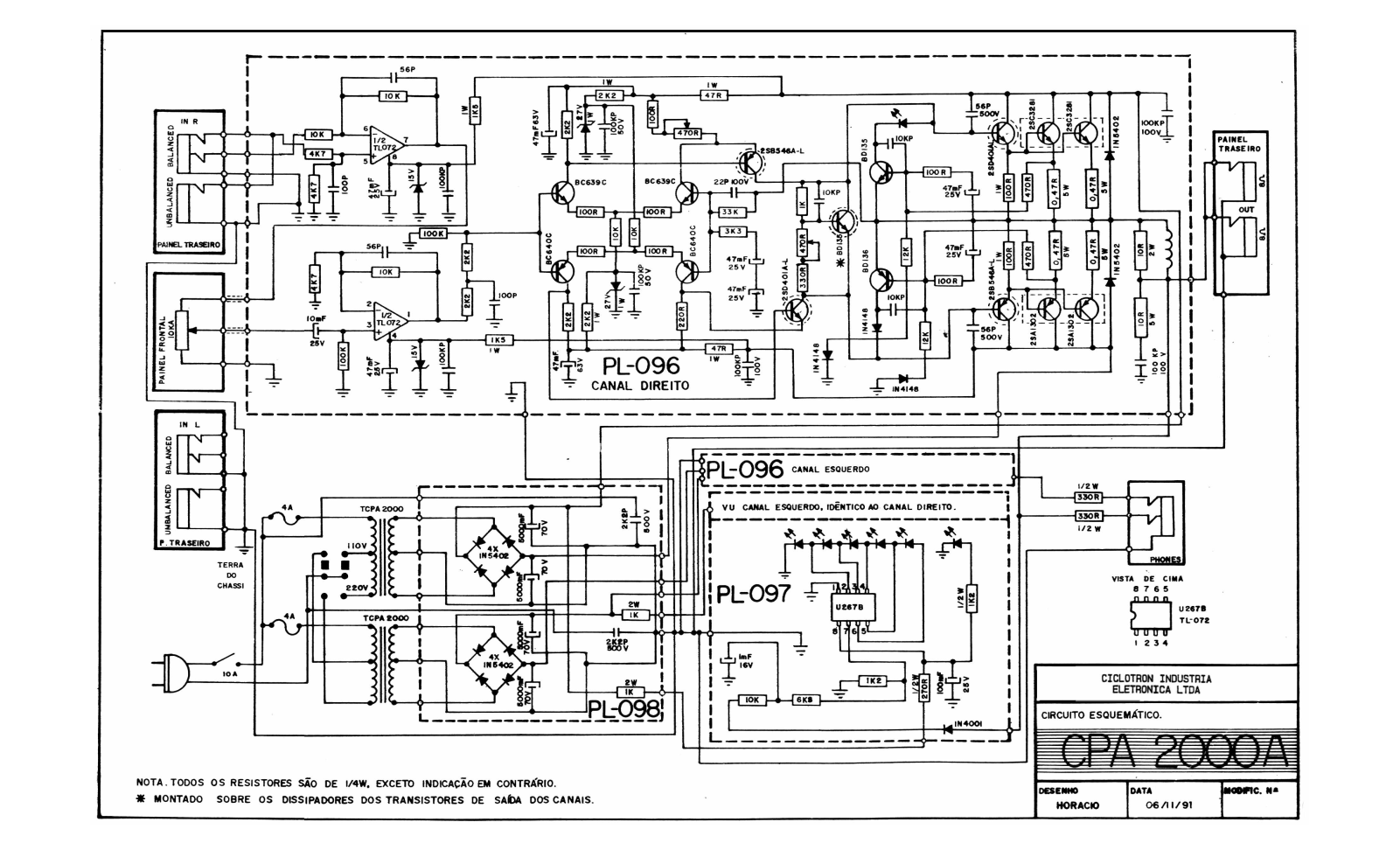 CICLOTRON CPA2000 A Schematic