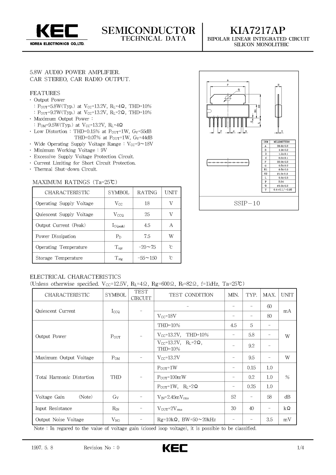 KEC KIA7217AP Datasheet