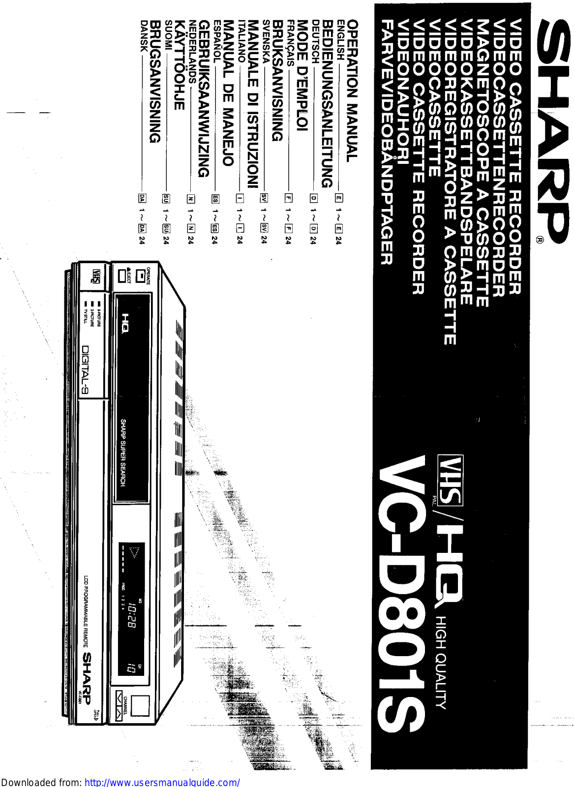 SHARP VC-D801S User Manual