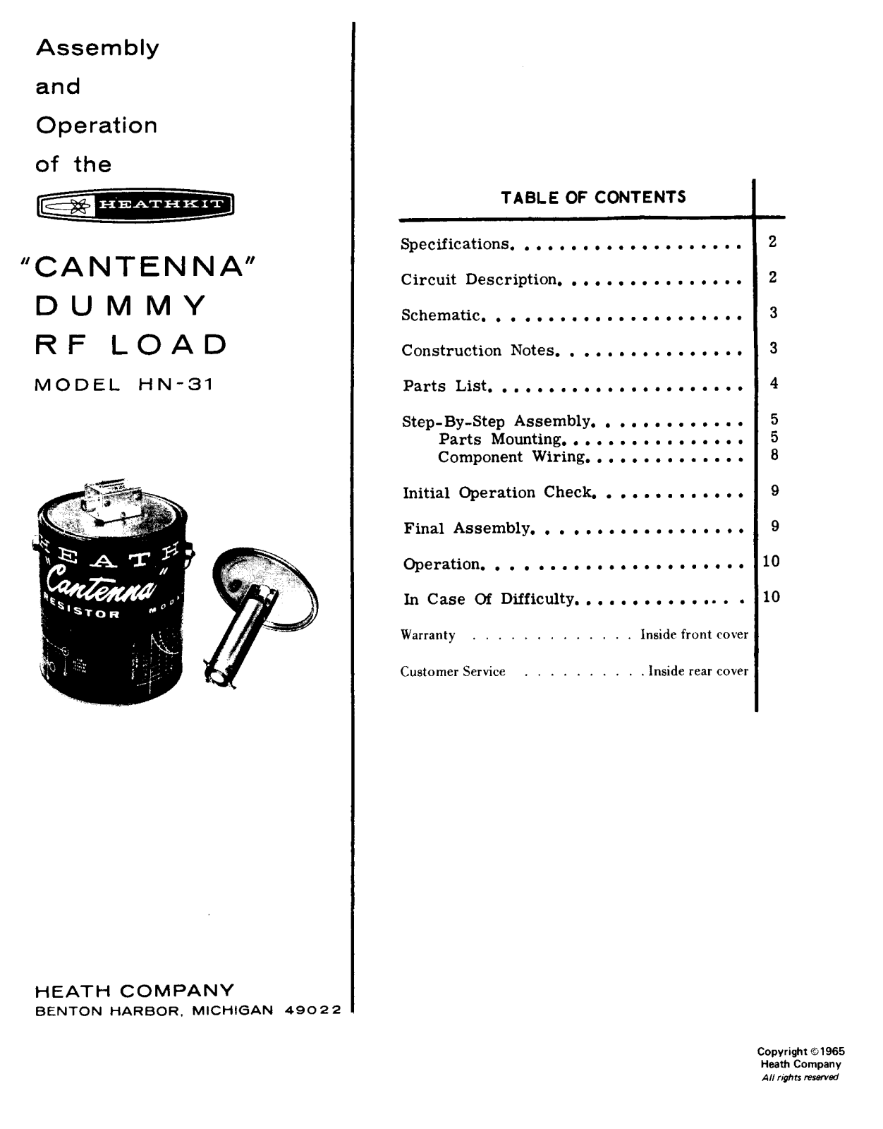 Heathkit HN-31 User Manual