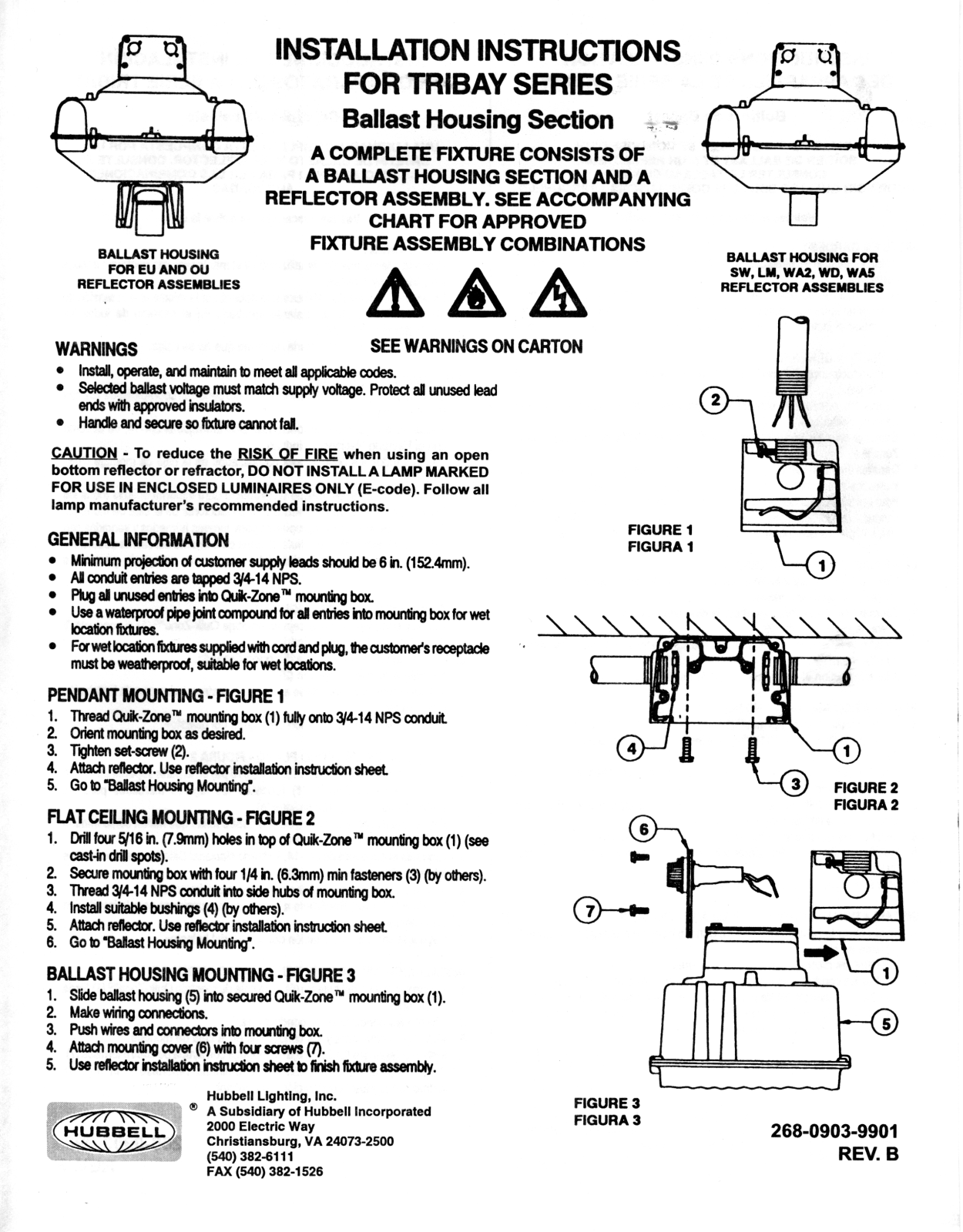 Hubbell Lighting CH BLST HSG User Manual