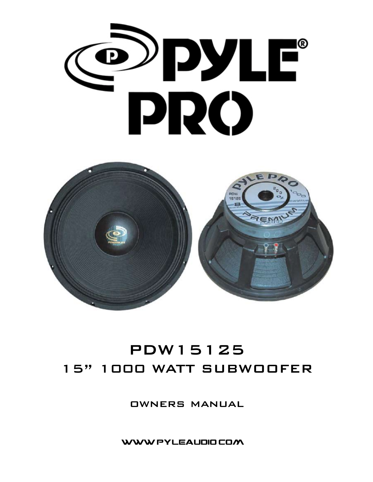 PYLE Audio PDW15125 User Manual