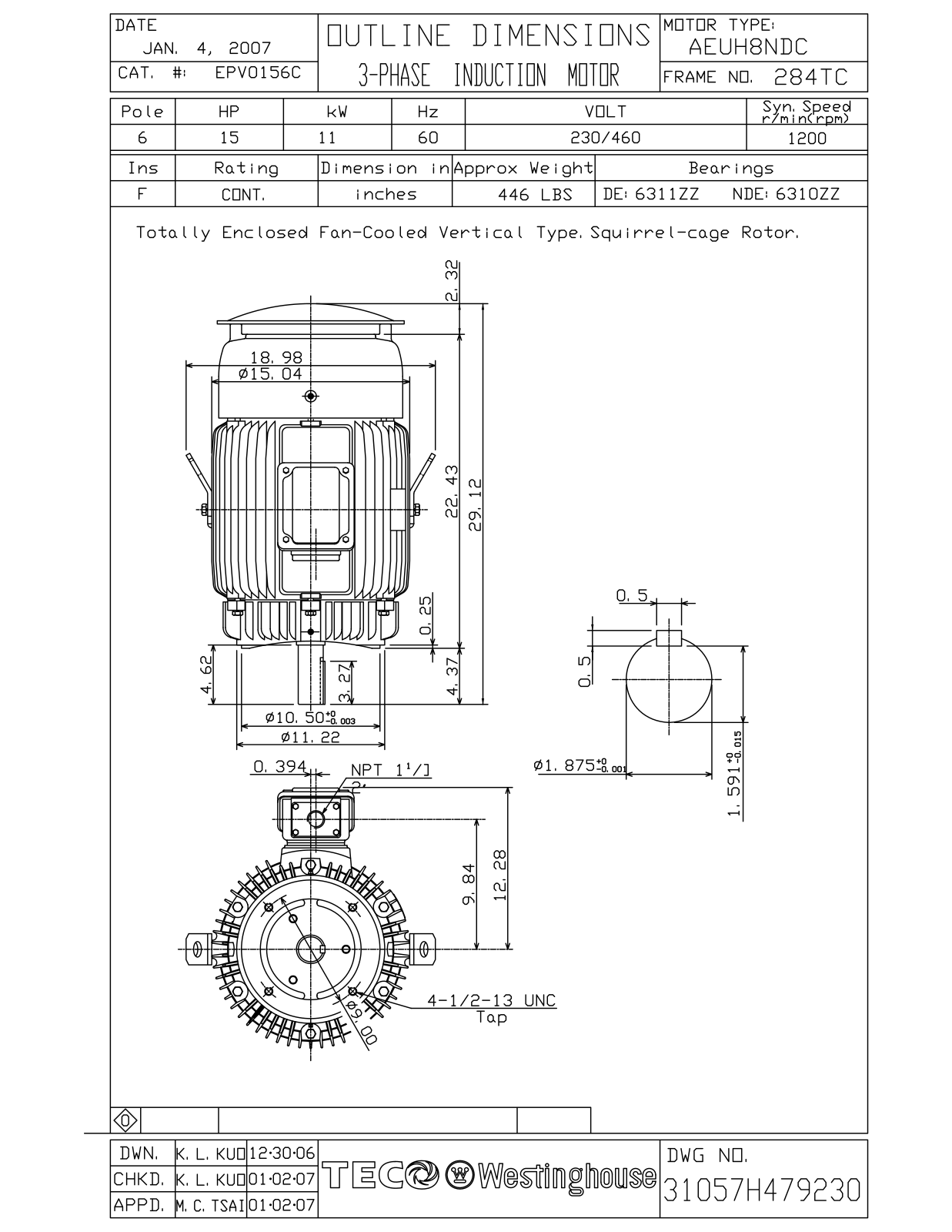 Teco EPV0156C Reference Drawing