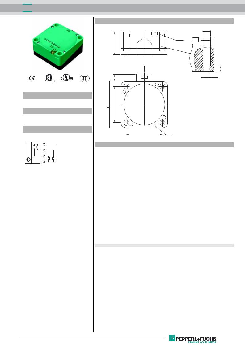 Pepperl Fuchs NCB40-FP-A2-P2 Data Sheet