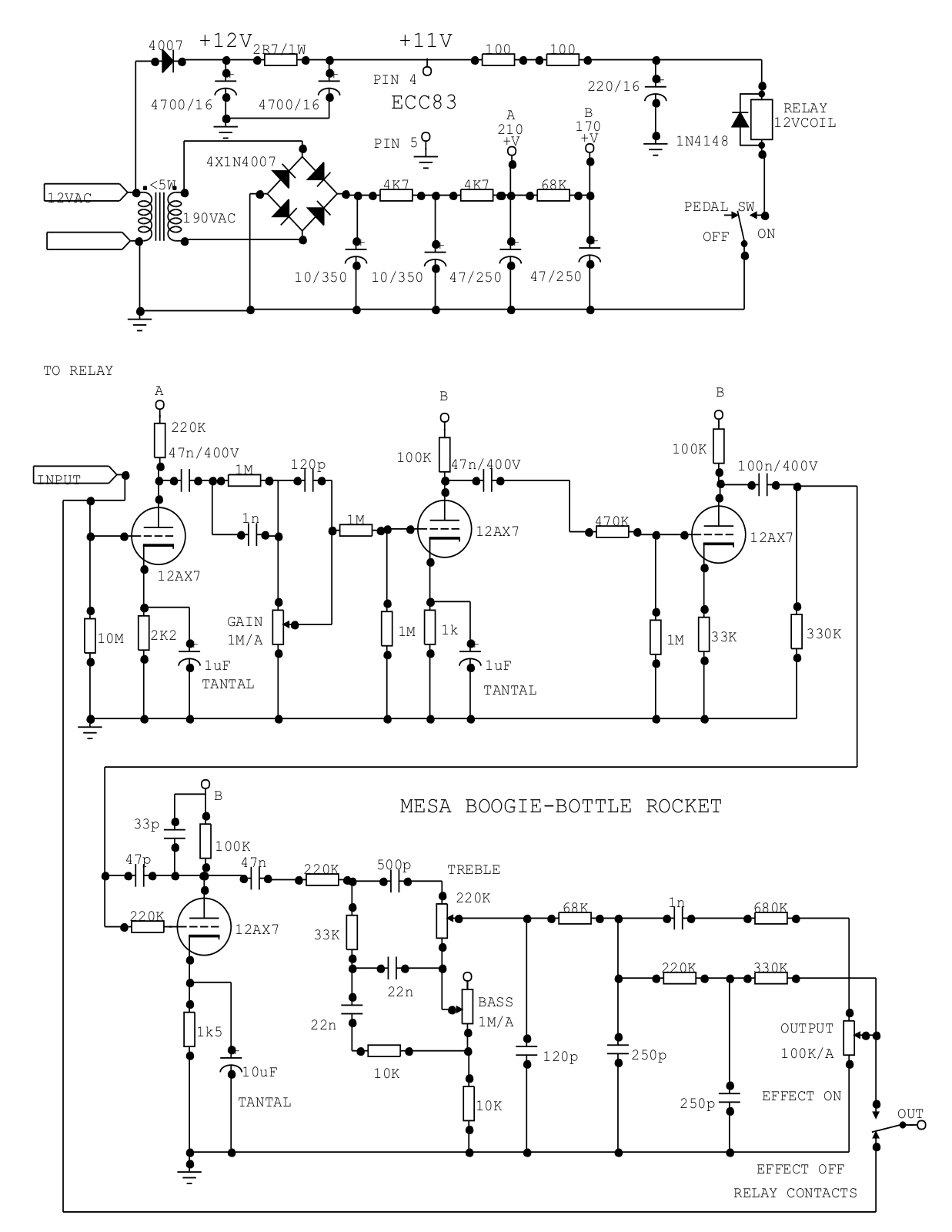 Mesa Boogie bottle rocket schematic