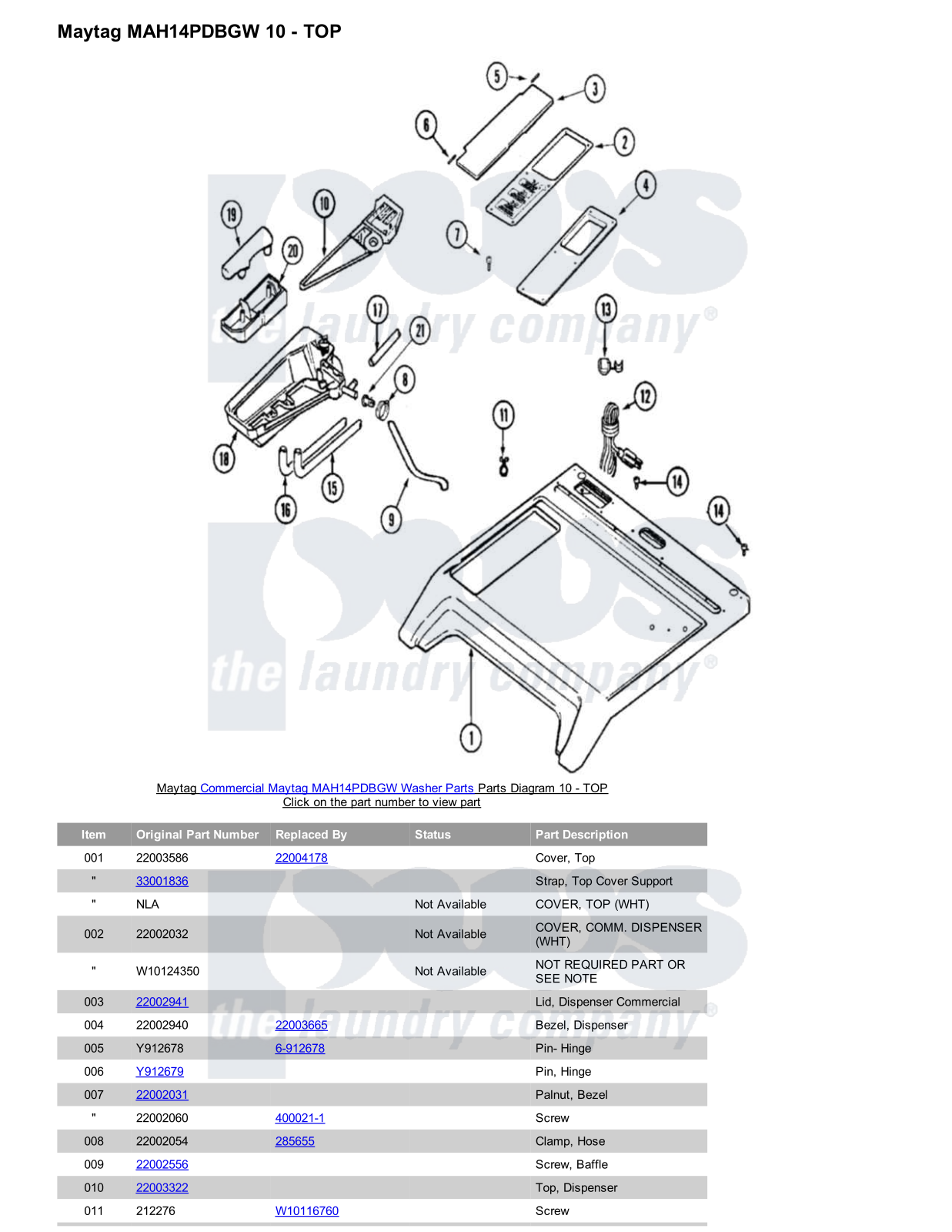 Maytag MAH14PDBGW Parts Diagram