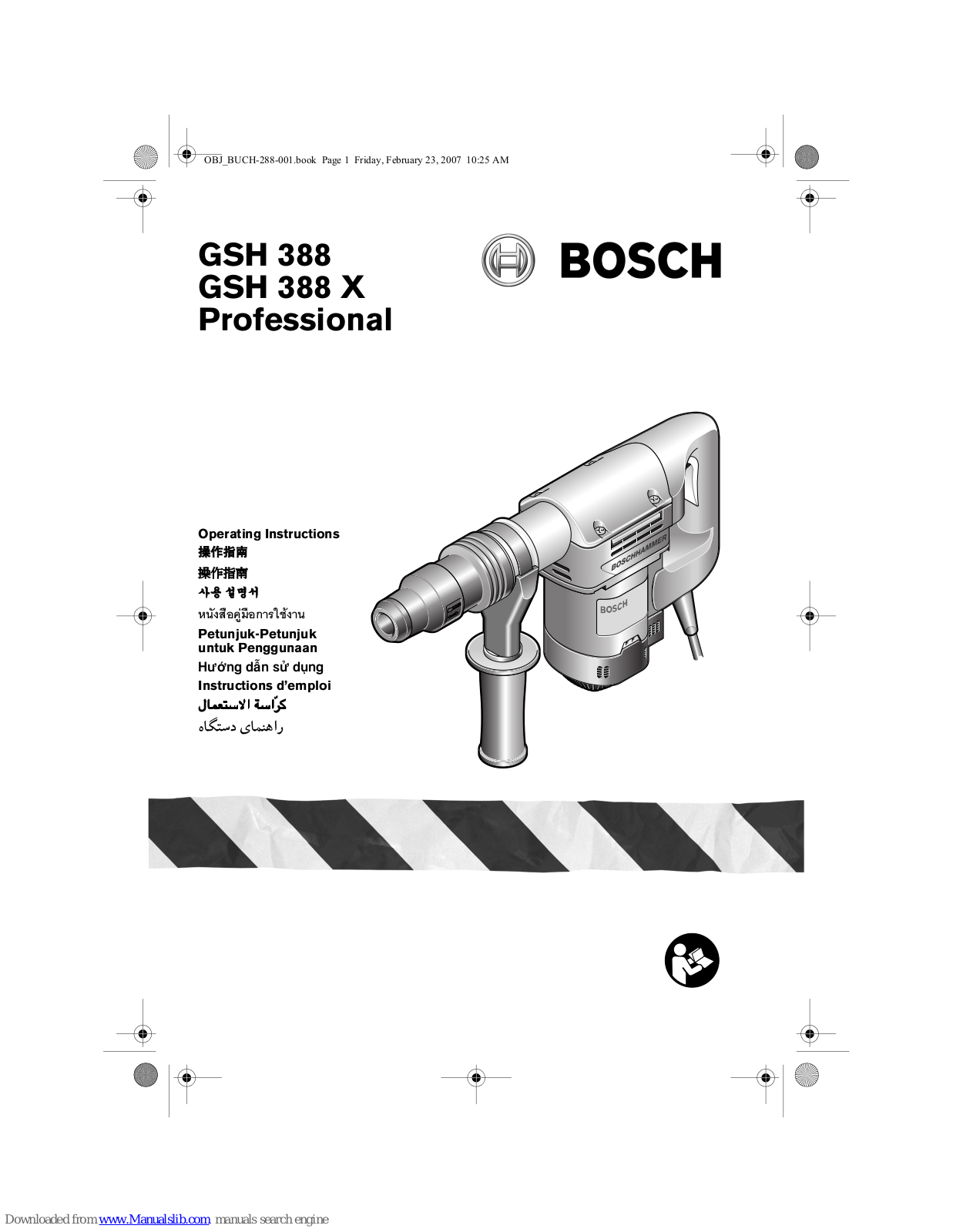 Bosch GSH 388 X Professional, GSH 388 Professional Operating Instruction