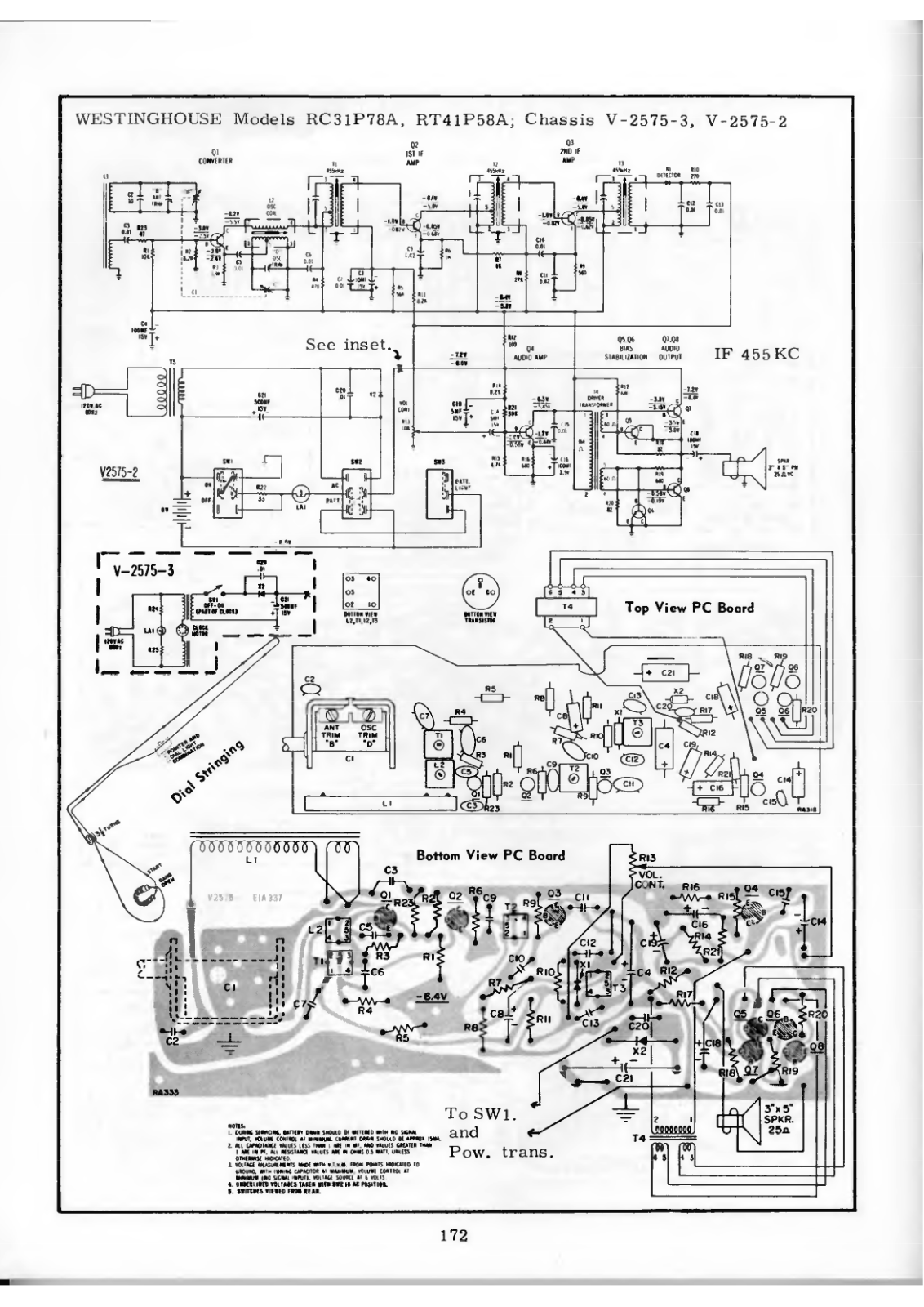 Westinghouse RC31P78A, RT41P58A Schematic