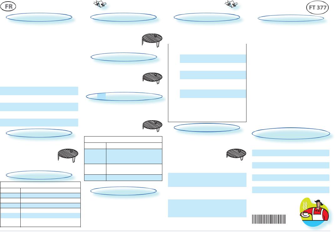Whirlpool FT 377 Quick start guide