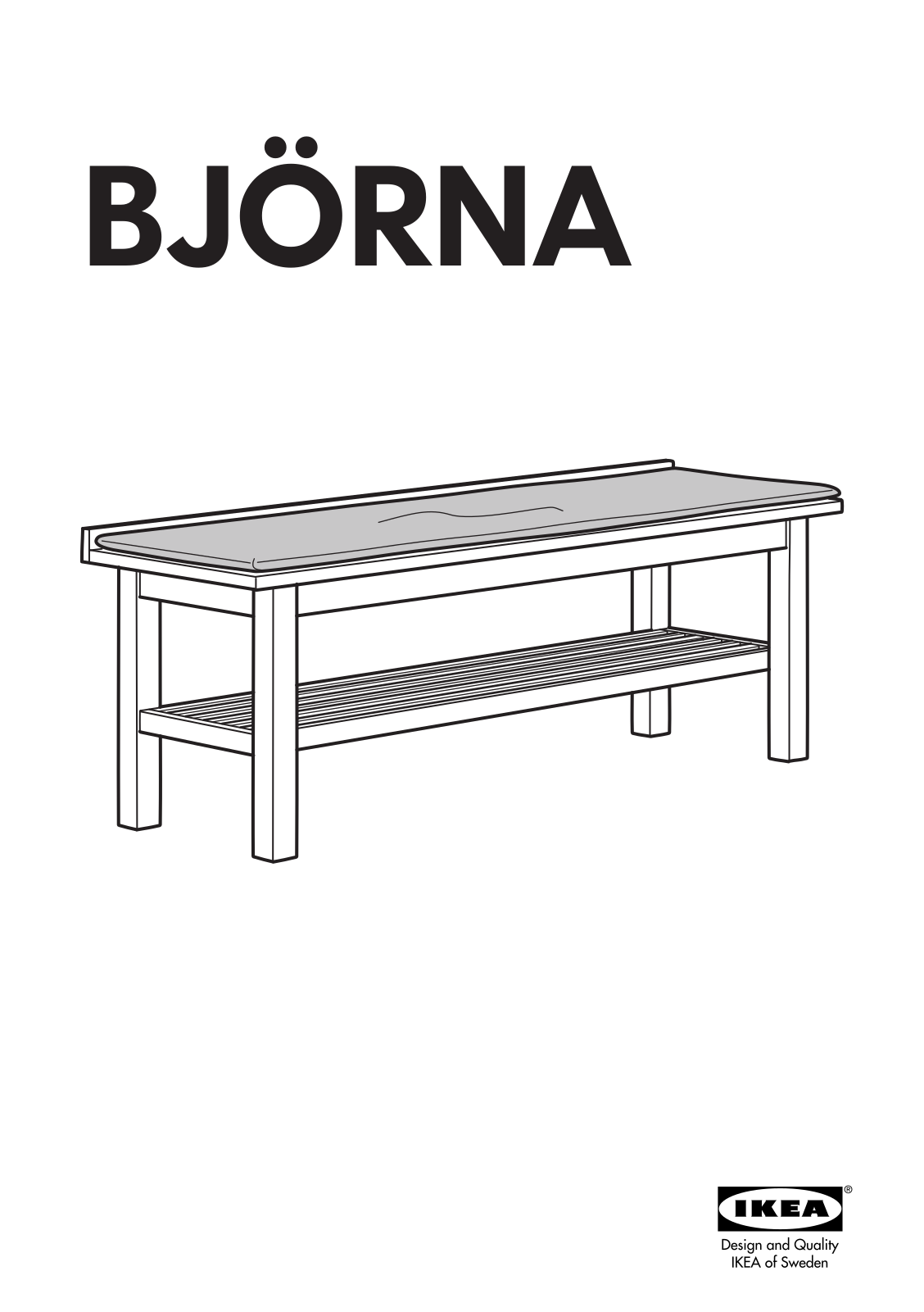 IKEA BJÃRNA BENCH 53 1-2 Assembly Instruction