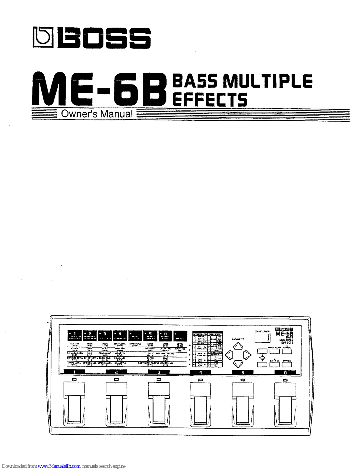 Boss ME-6B, ME 6 Owner's Manual