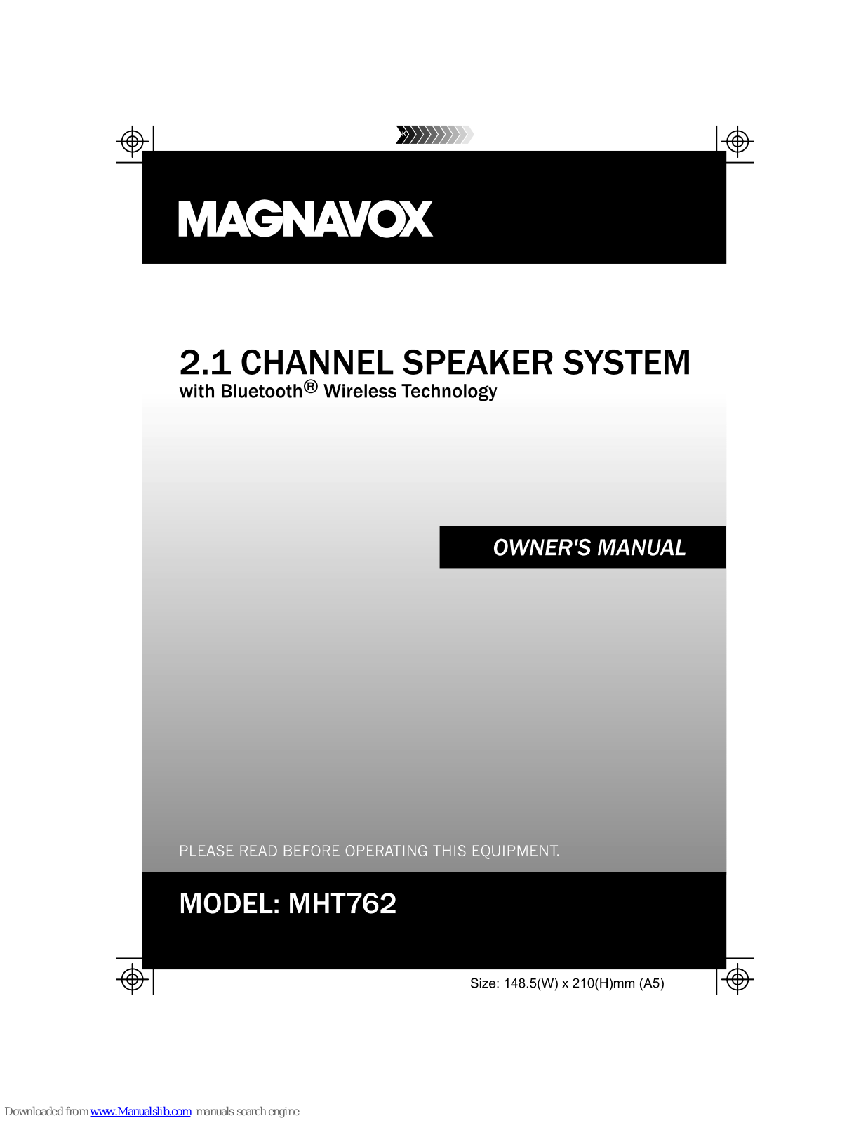 Magnavox MHT762 Owner's Manual