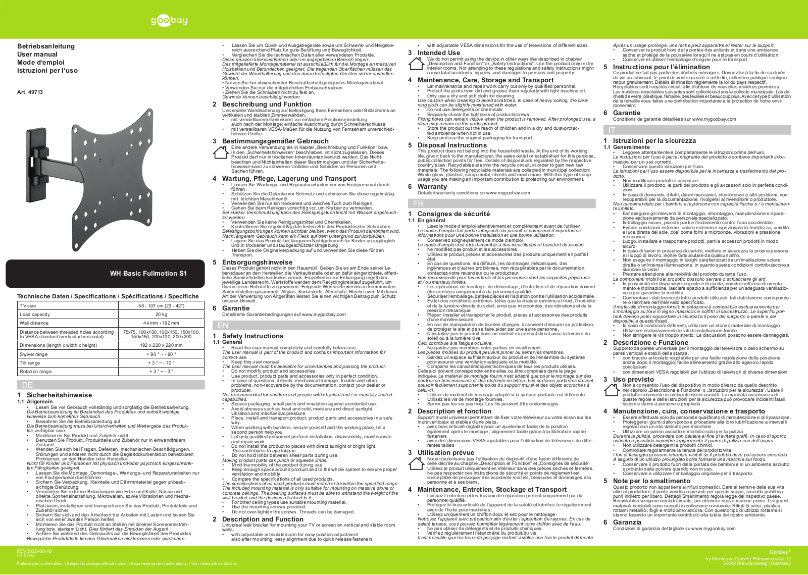 GOOBAY 49713 Datasheet - ManualMachine.com