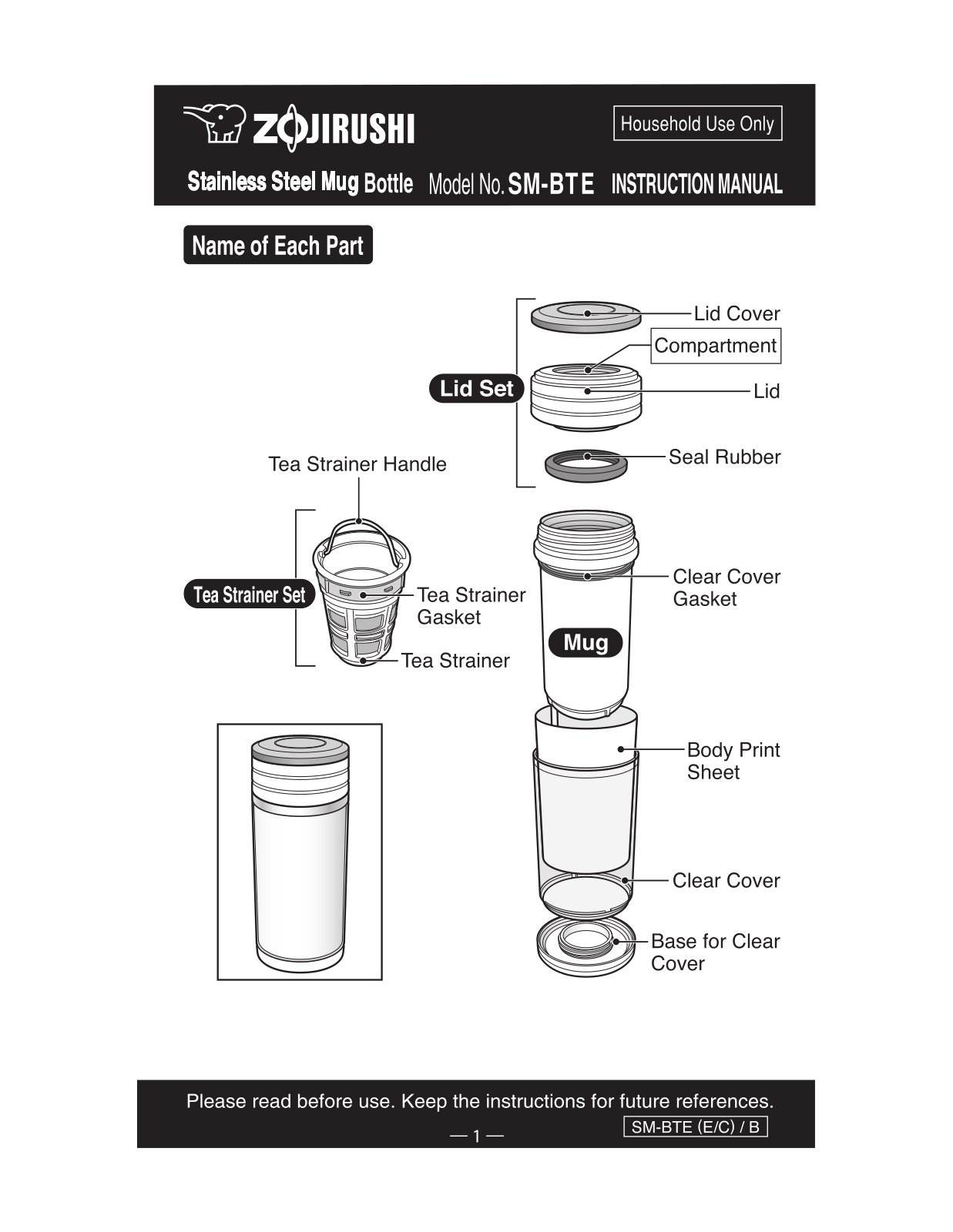 Zojirushi SM-BTE35 Owner's Manual