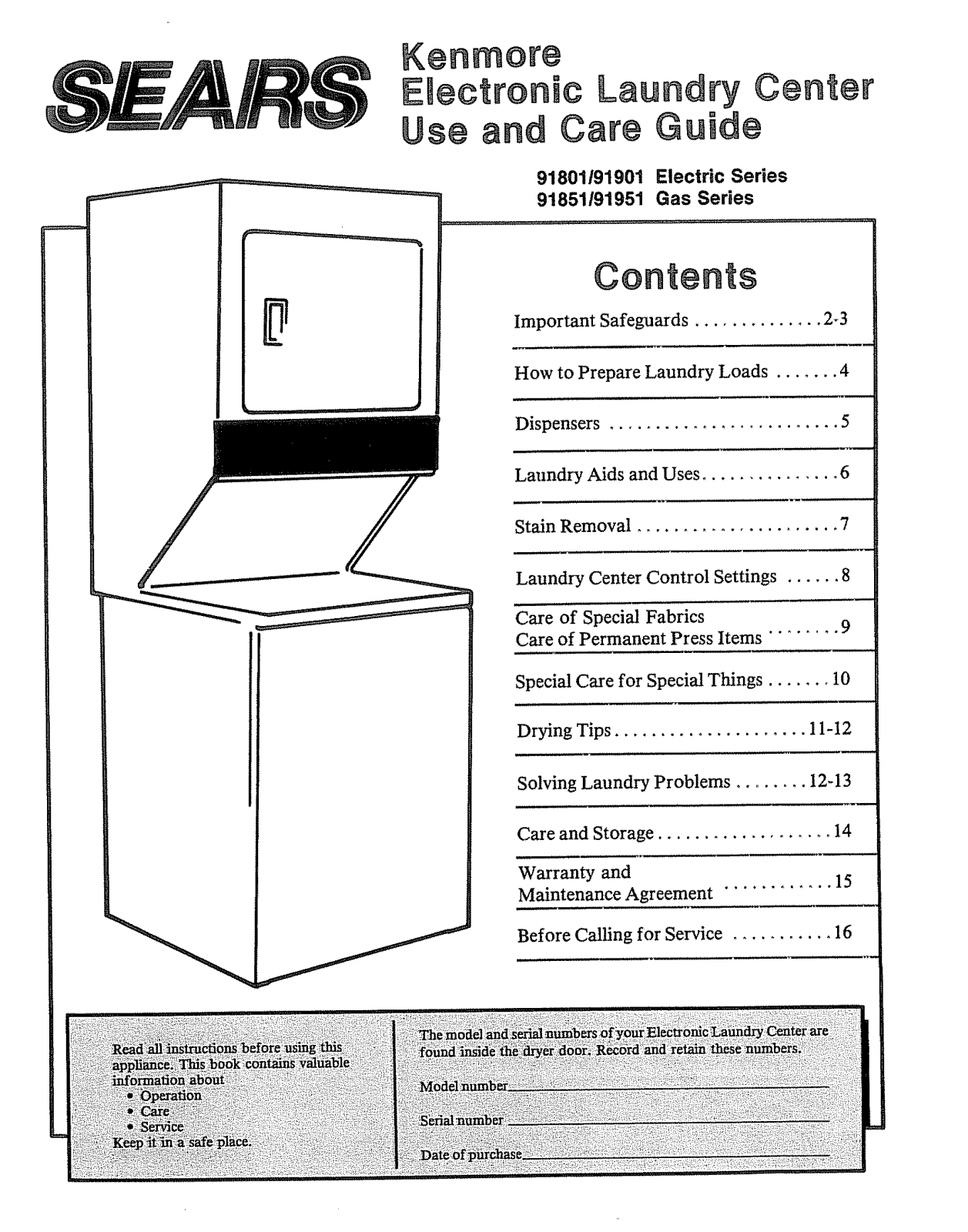 Kenmore 41799180800 Owner’s Manual