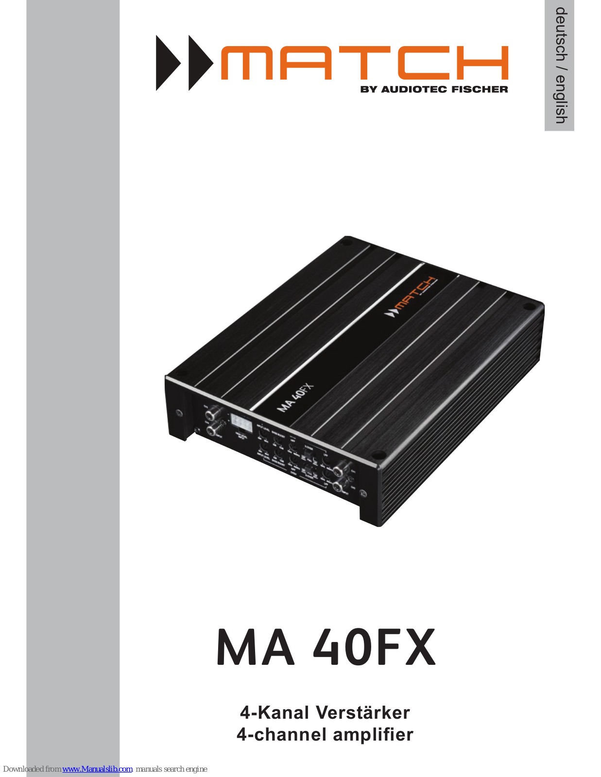 Match MA 40FX User Manual