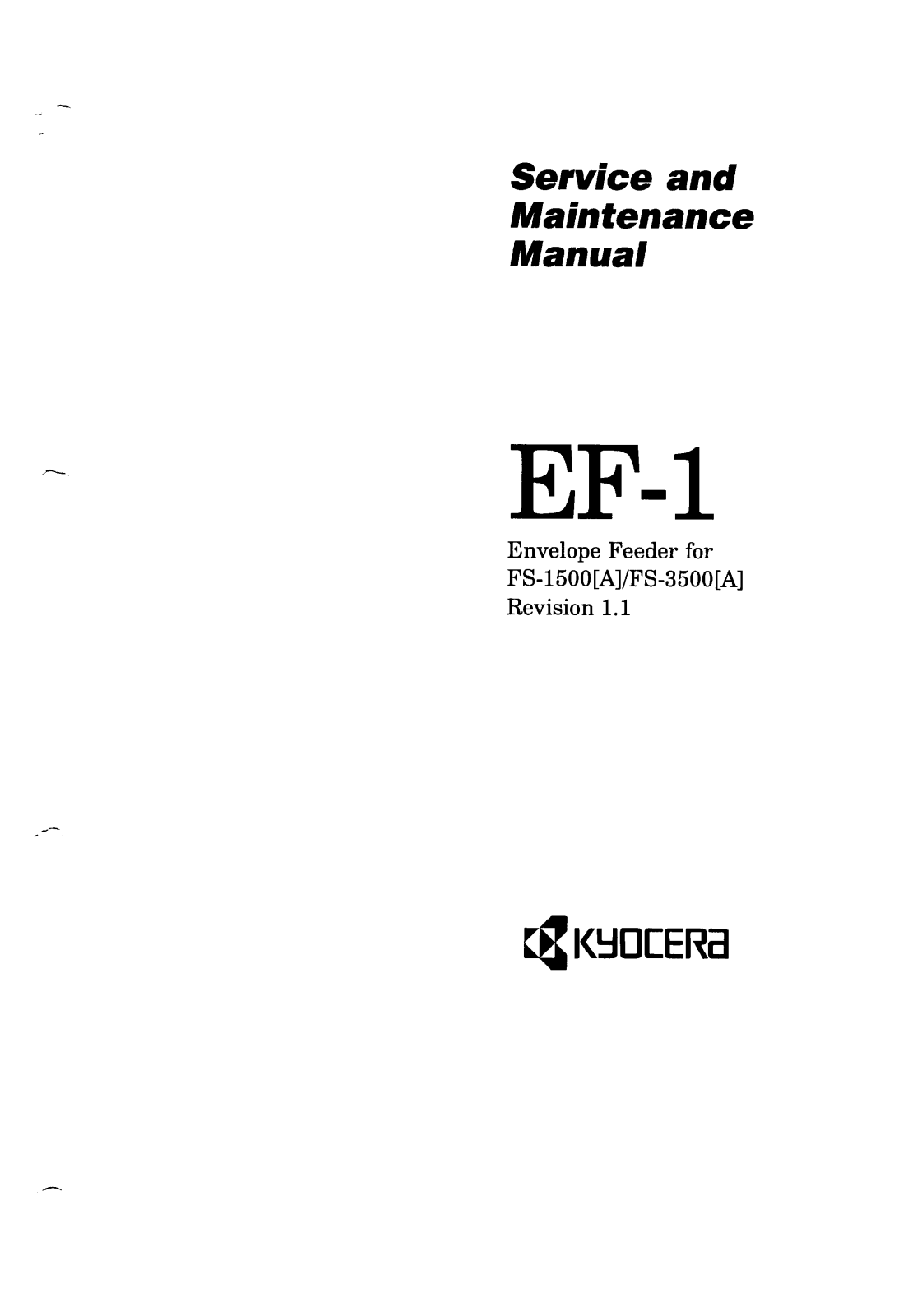 Mita-Kyocera EF1 Maintenance