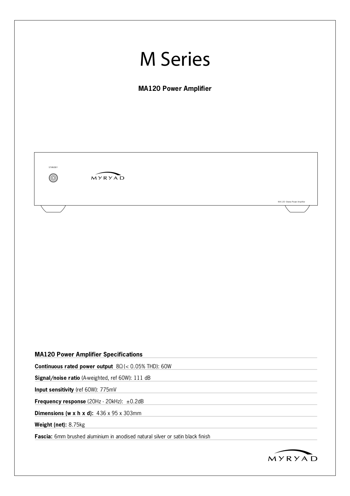 Myryad MA-120 Brochure