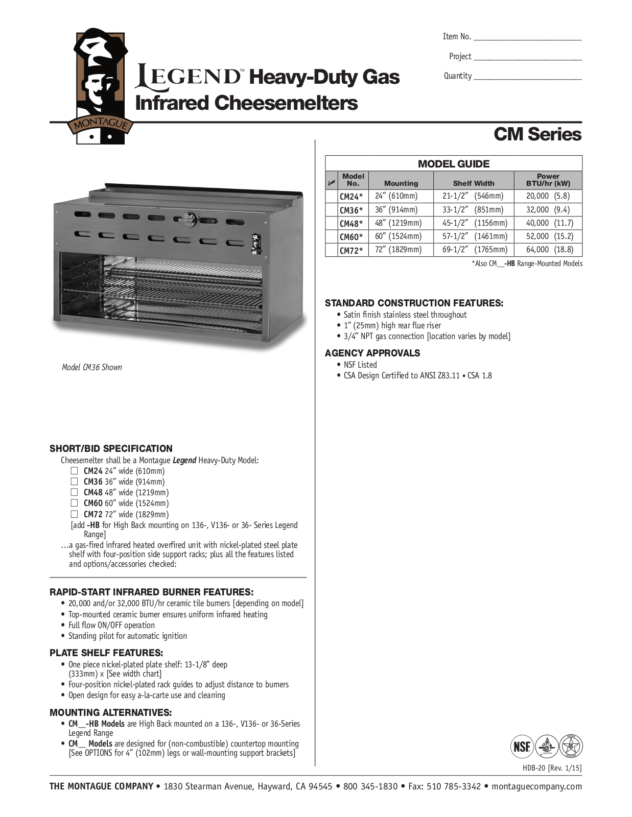 Montague CM24 User Manual