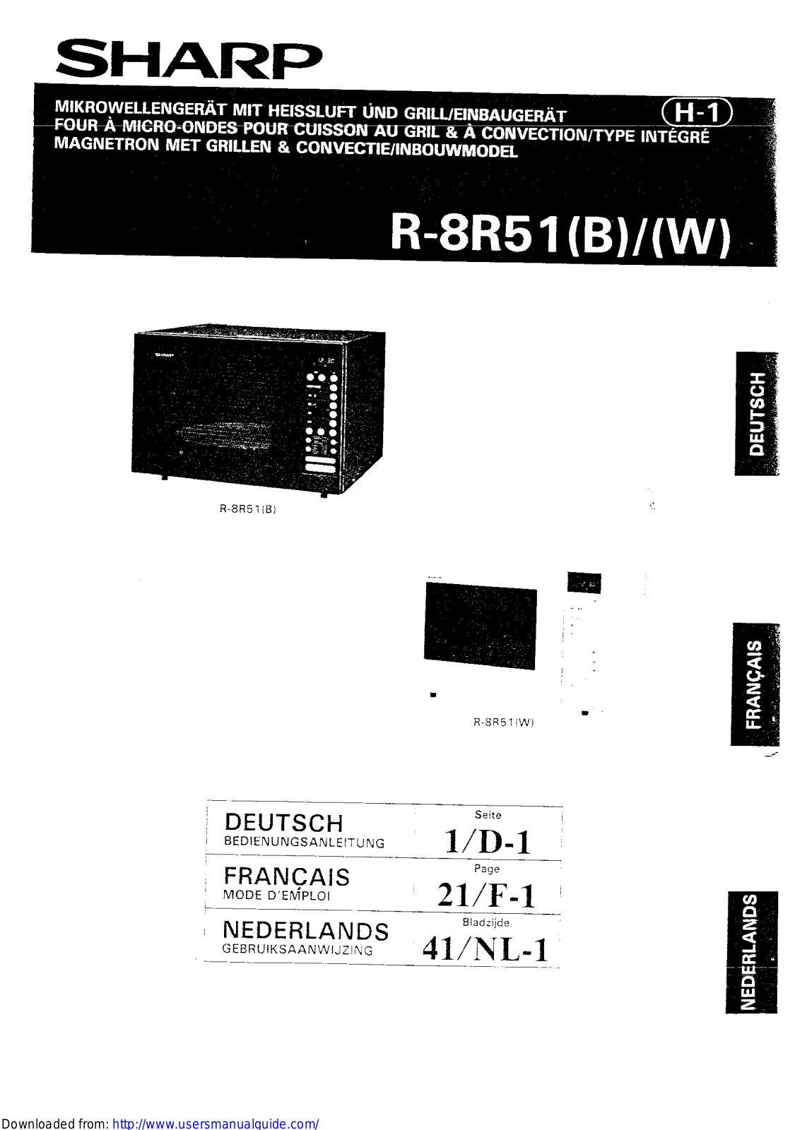 SHARP R-8R51 User Manual