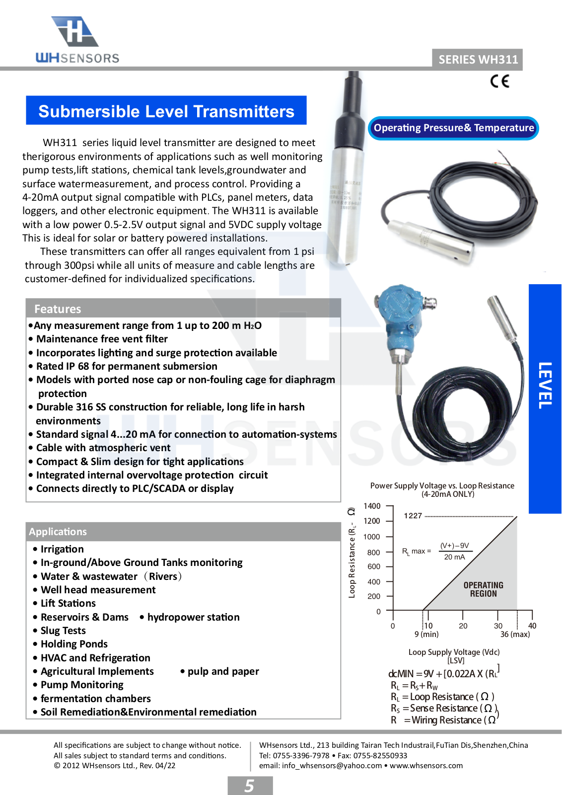 WHsensors WH311 User Manual