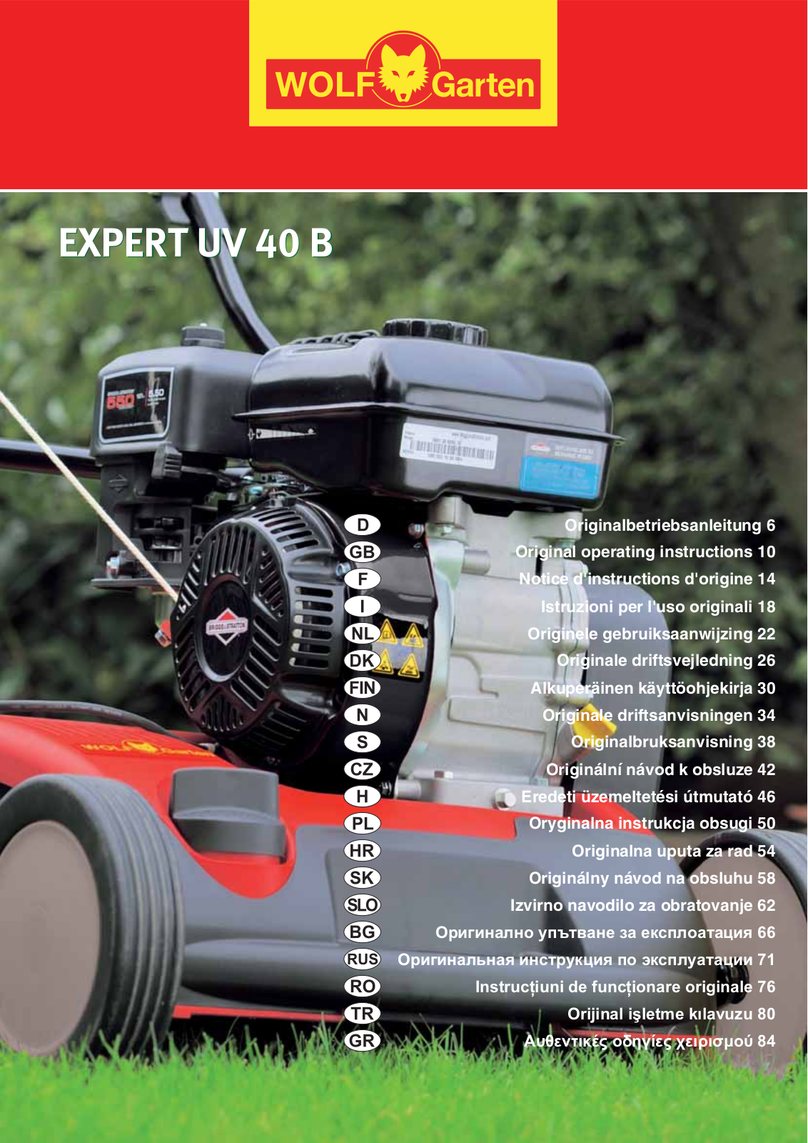 Wolf Garten Expert UV 40 B User Manual