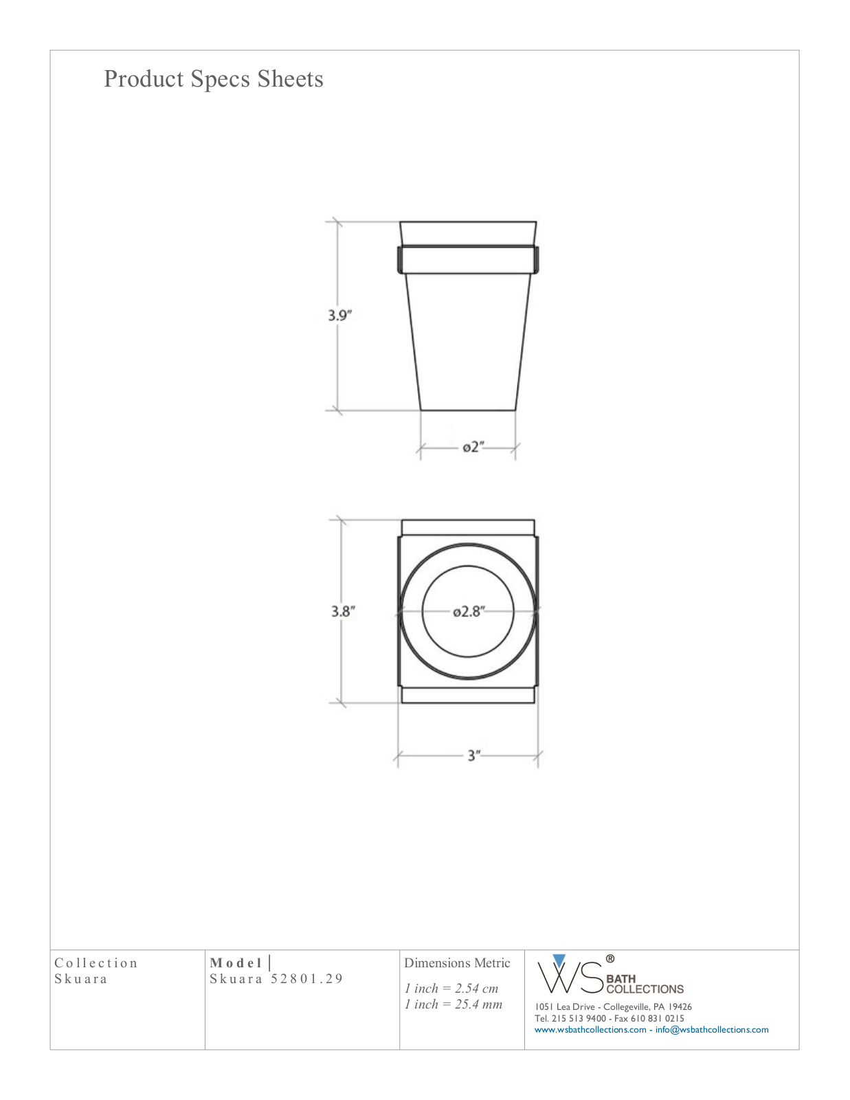 WS Bath Collections WSO3552 Dimensions - ManualMachine.com