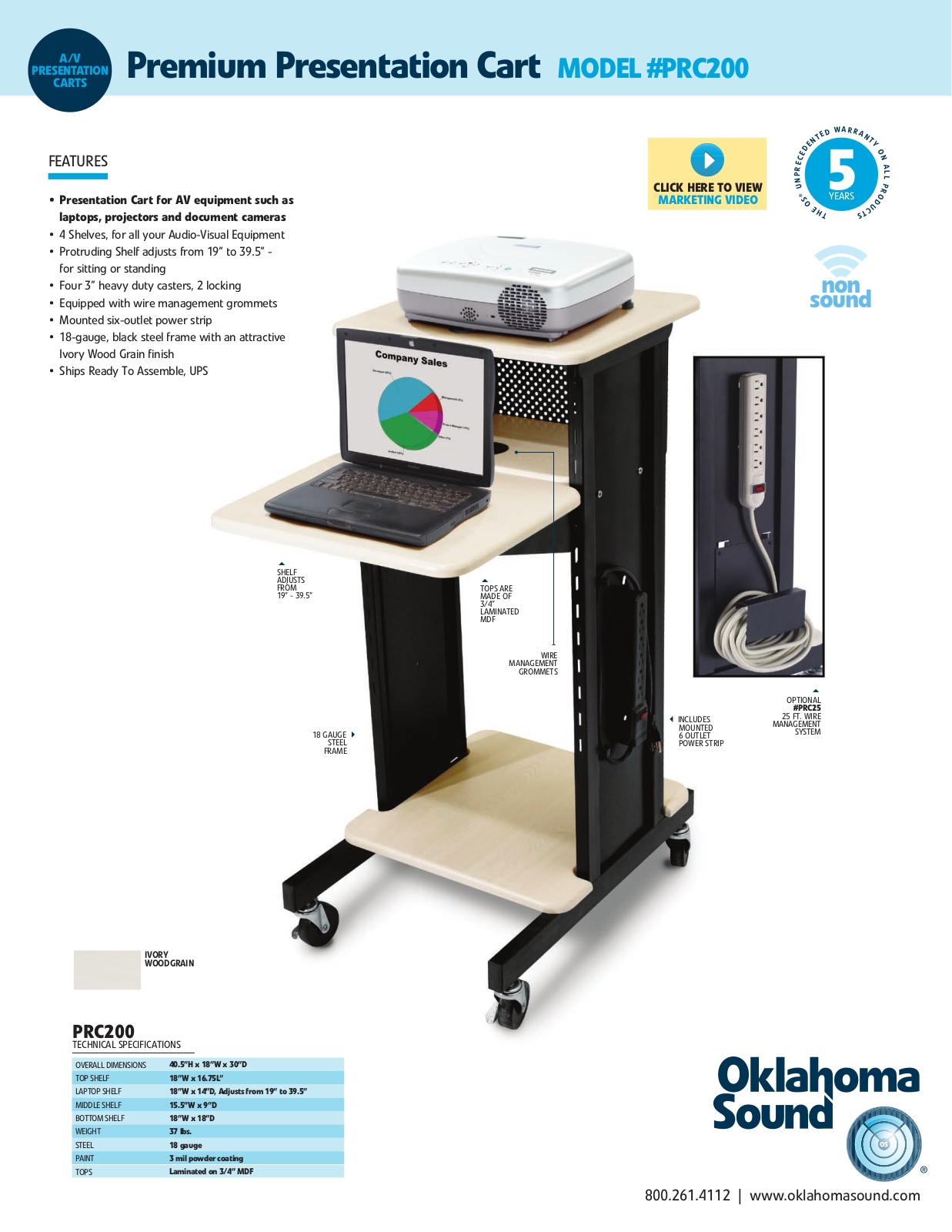 National Public Seating PRC200 Datasheet