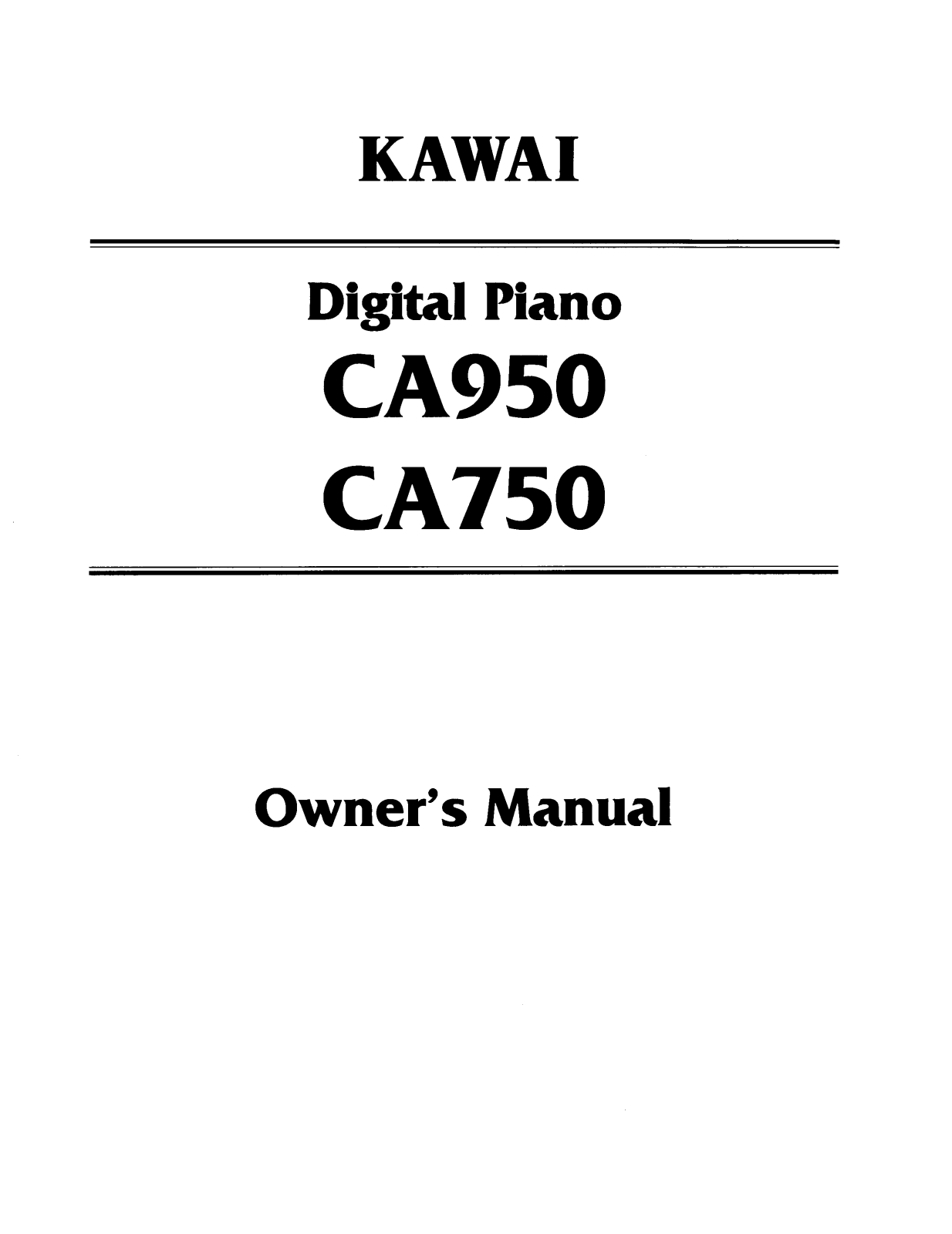 Kawai CA950, CA750 User Manual