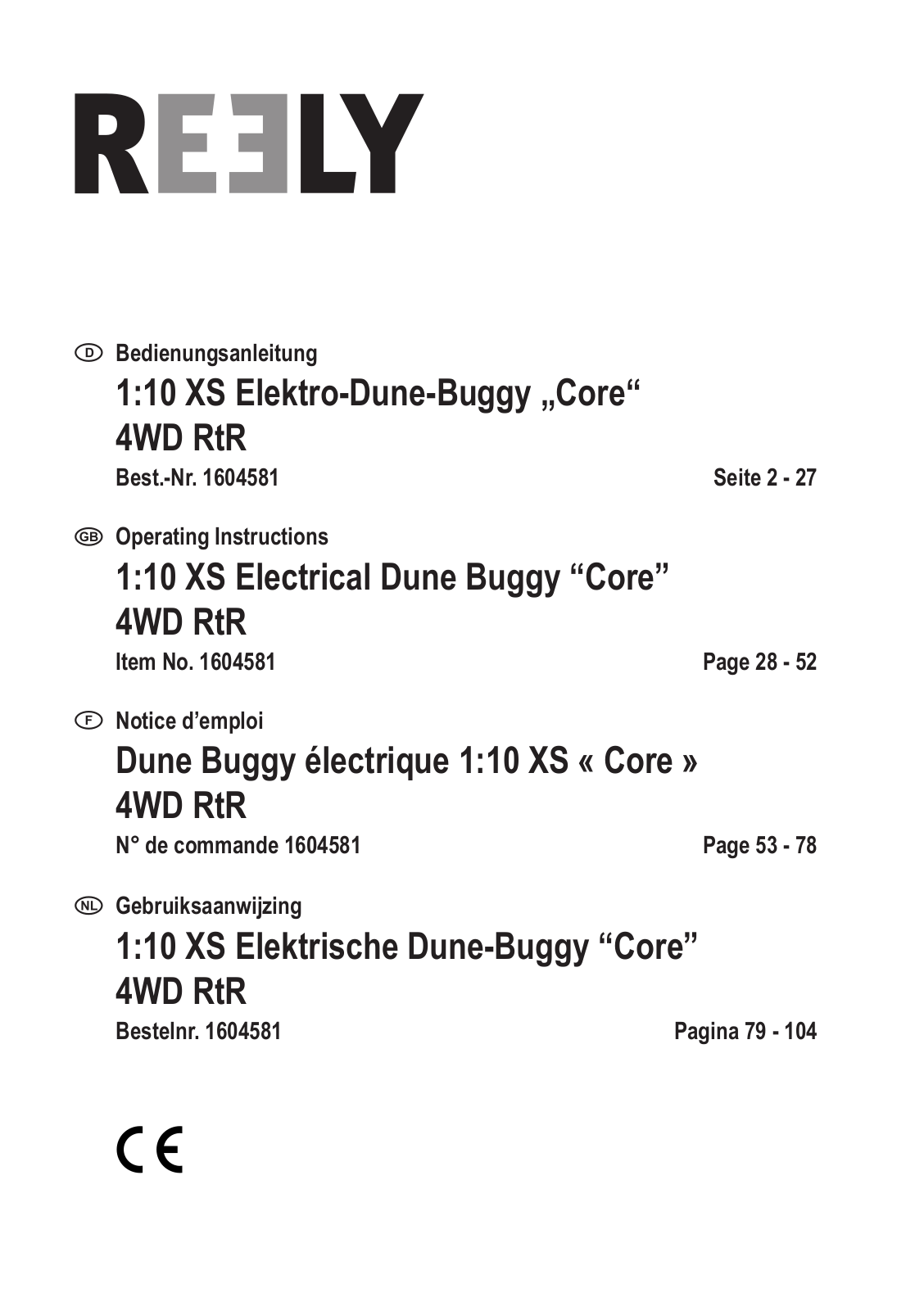 Reely 1604581 User manual