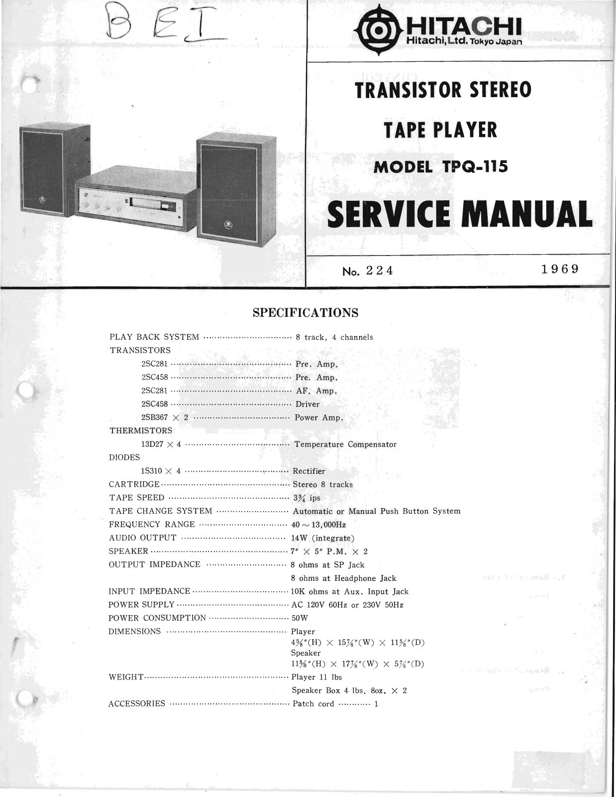 Hitachi TPQ-115 Service Manual