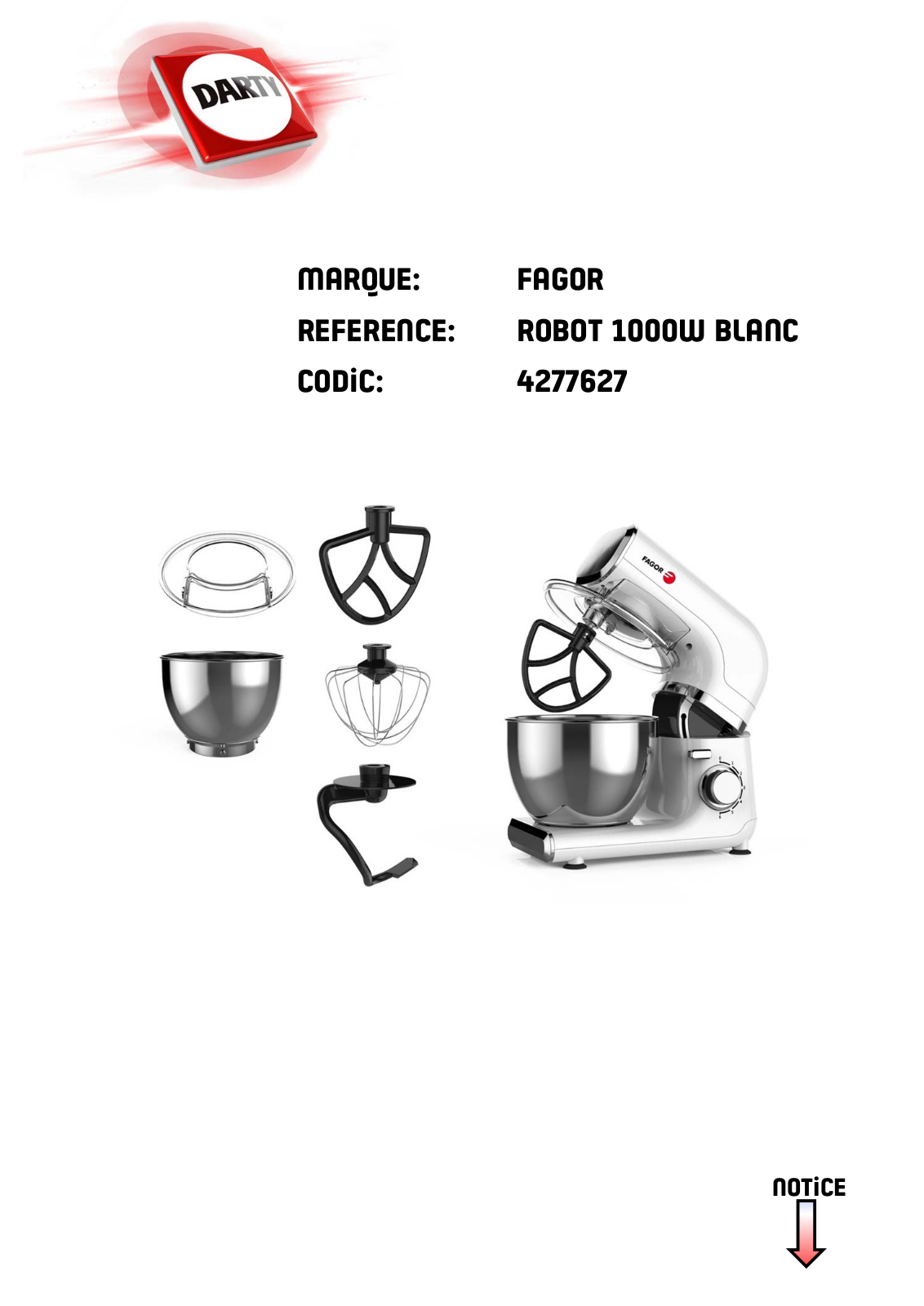 FAGOR ROBOT 1000W User Manual