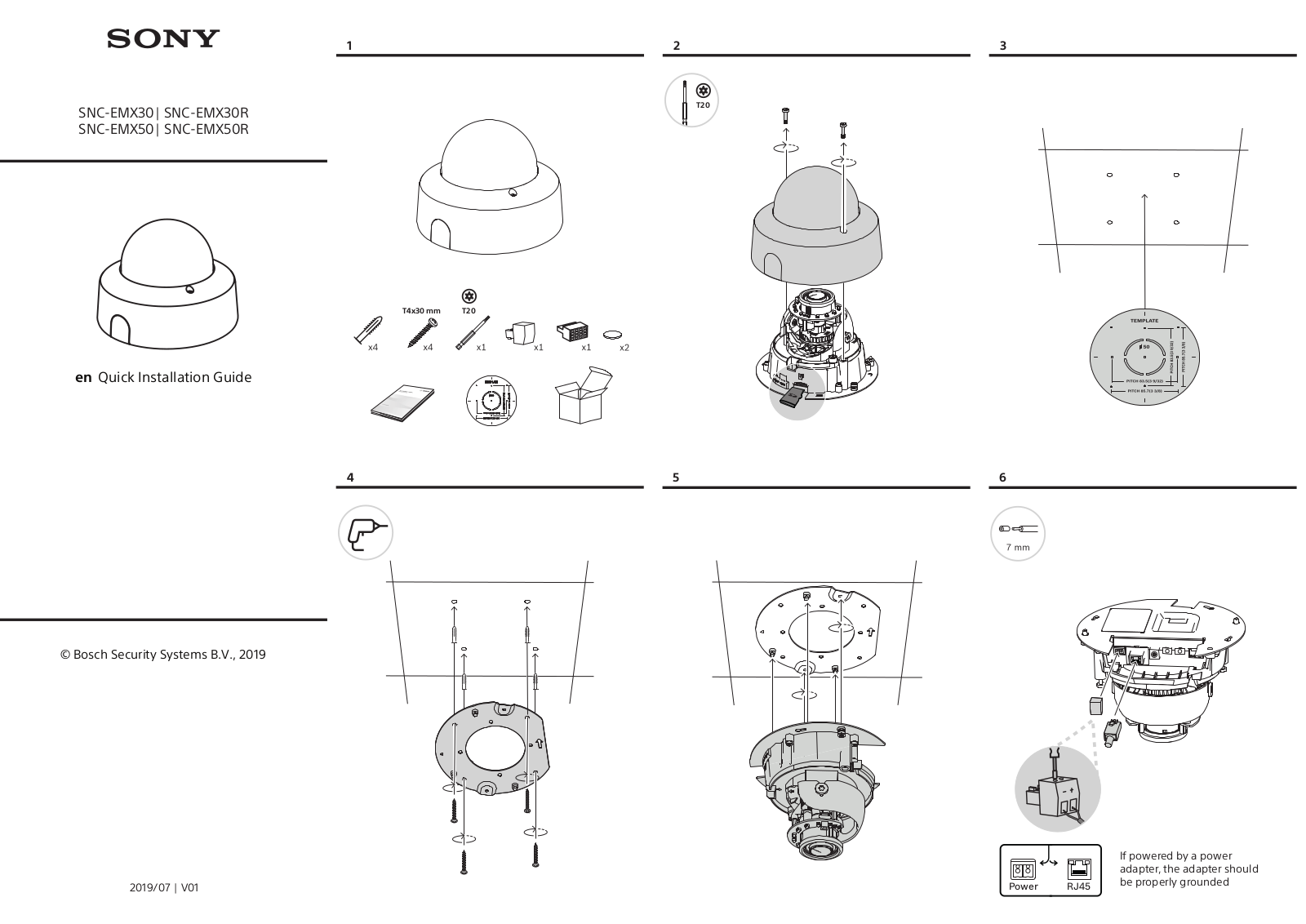 Sony SNC-EMX30, SNC-EMX30R Installation Guide