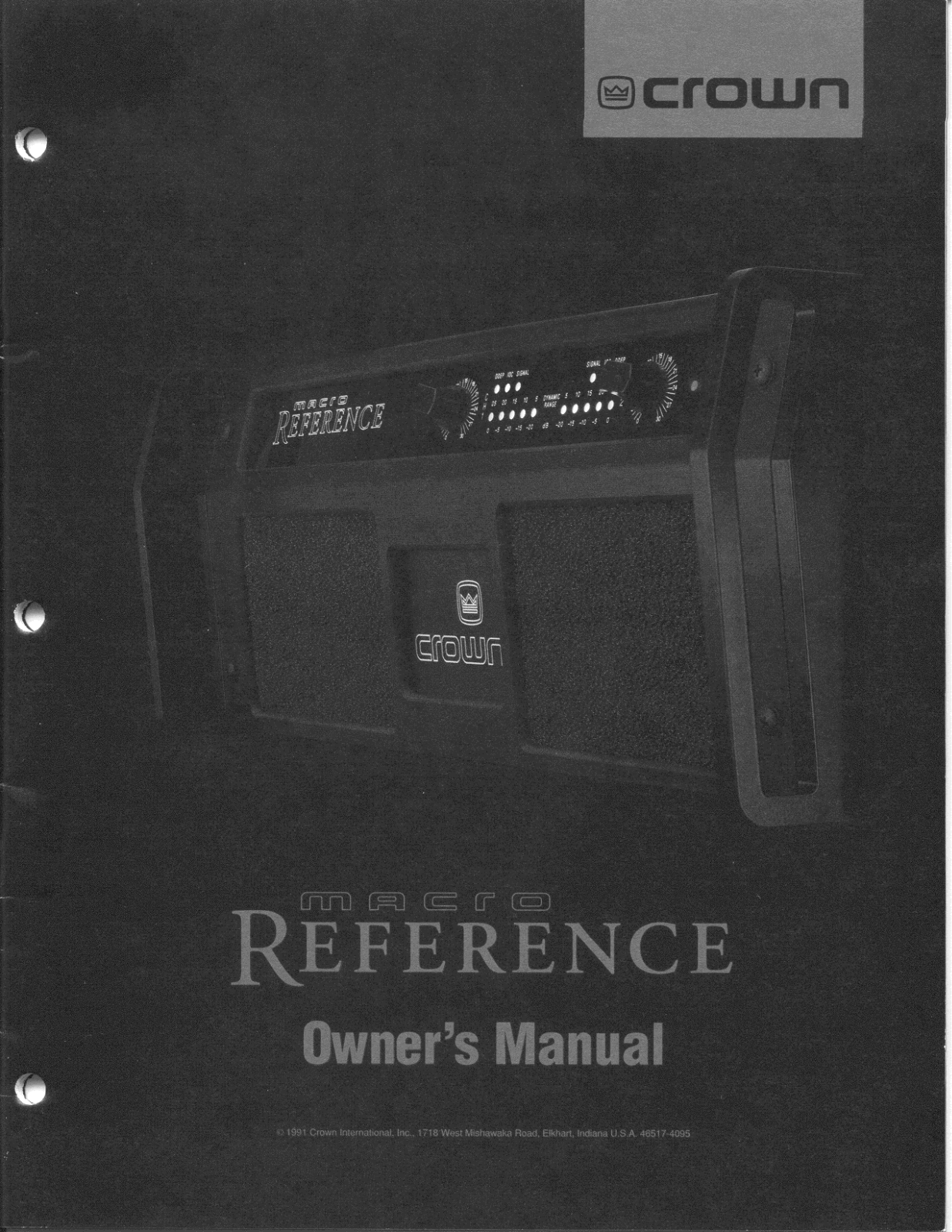 Crown Audio Macro-Reference Owners Manual