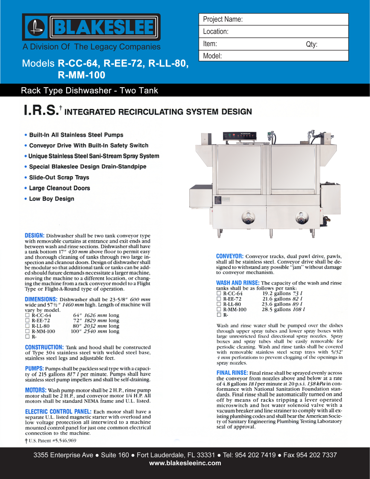 Blakeslee R-CC-64 User Manual