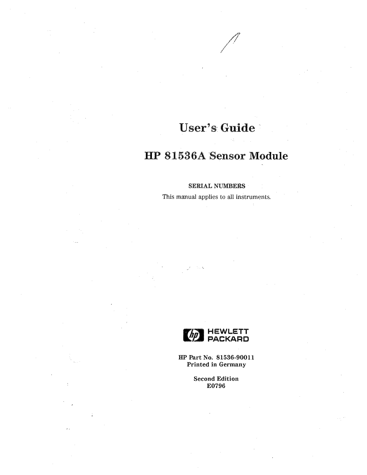 HP (Hewlett-Packard) 81536A User Manual