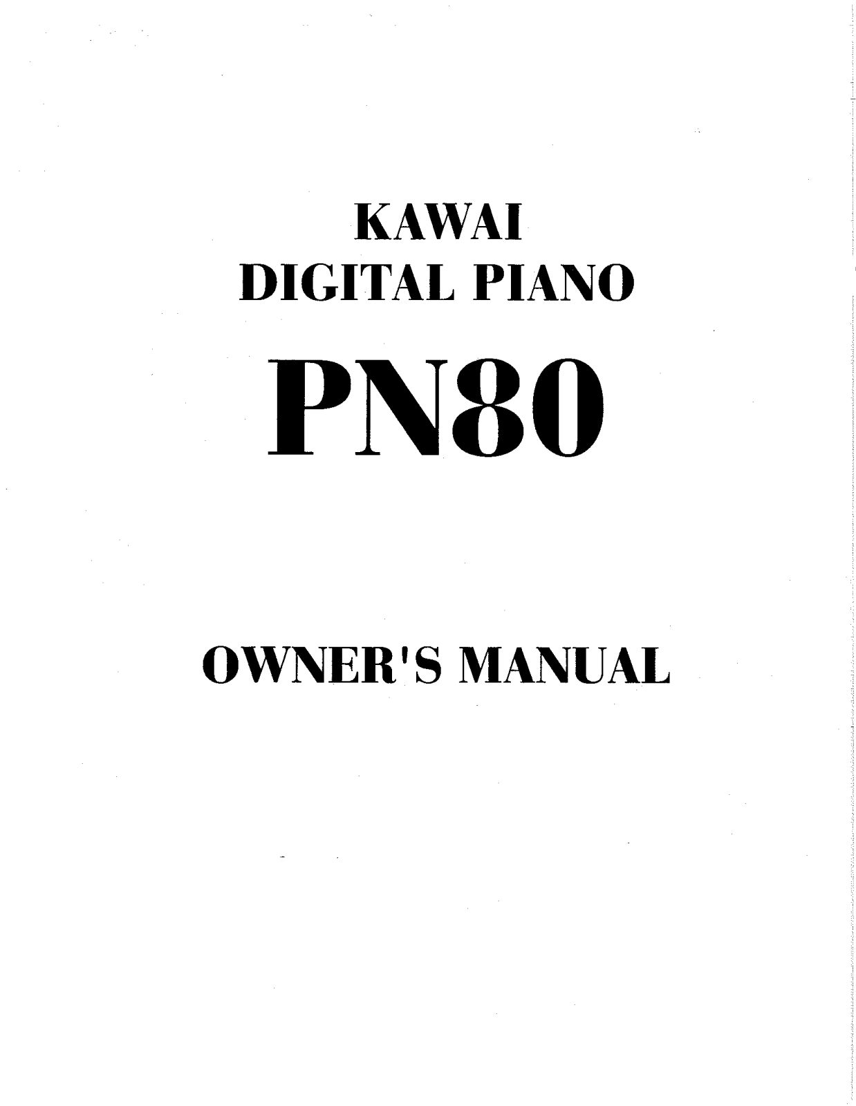 KAWAI PN80 User Guide