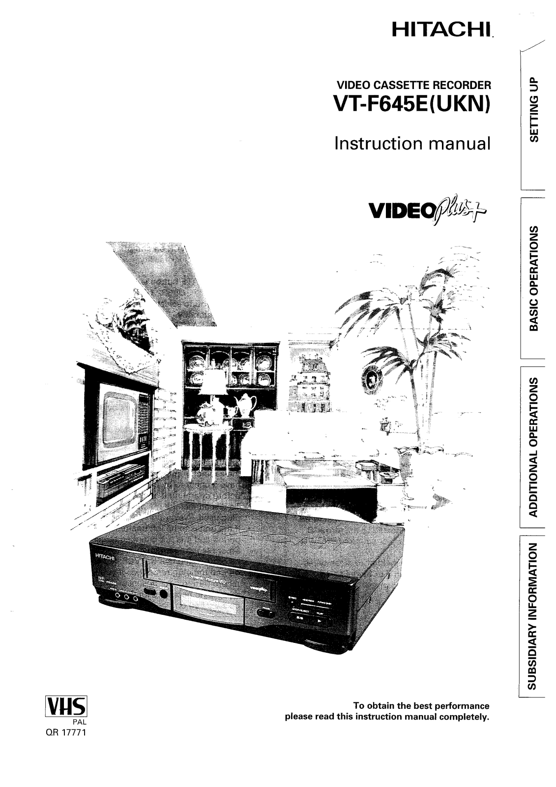 Hitachi VTF645EUKN User Manual