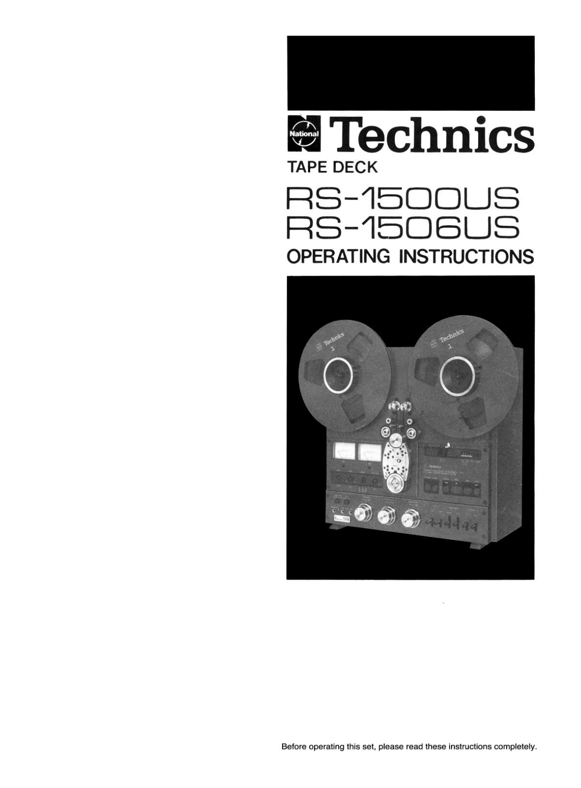 Technics RS-1506-US Owners manual