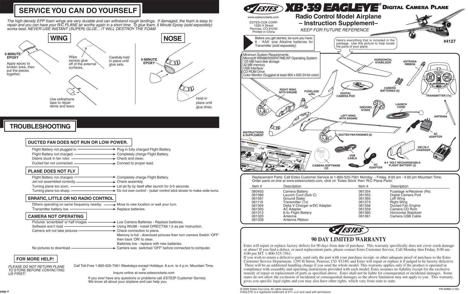 ESTES XB 39 Eagleye User Manual