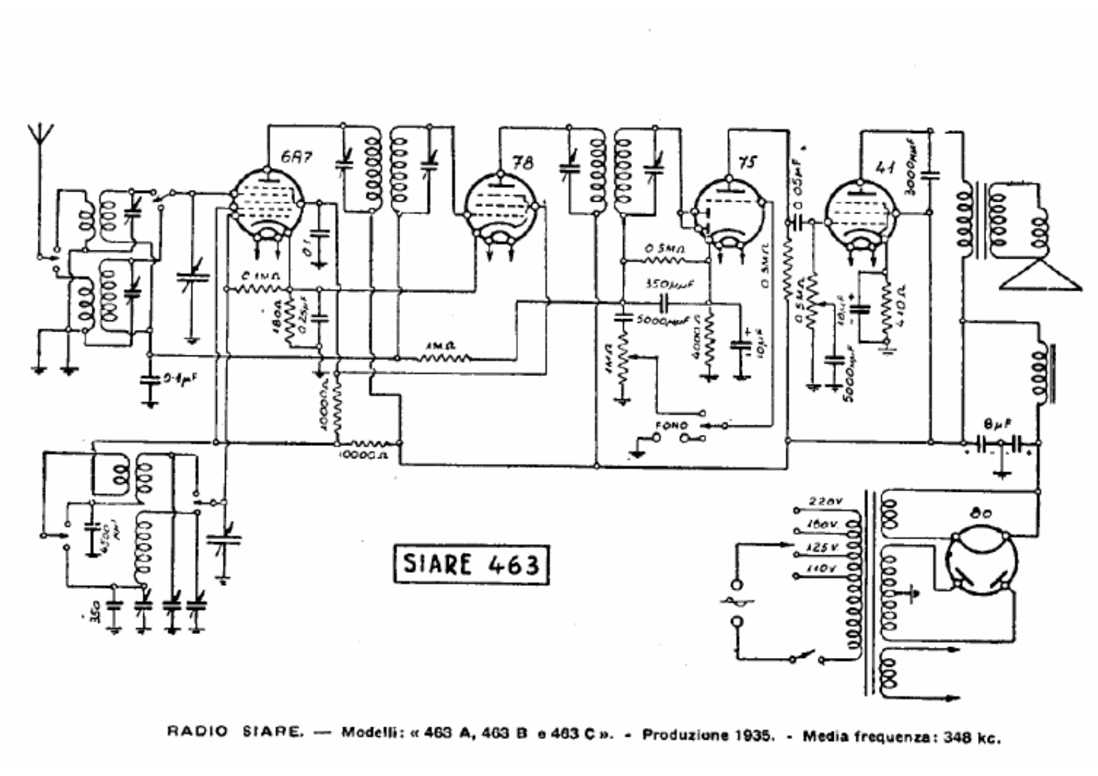 Siare Crosley 463 schematic